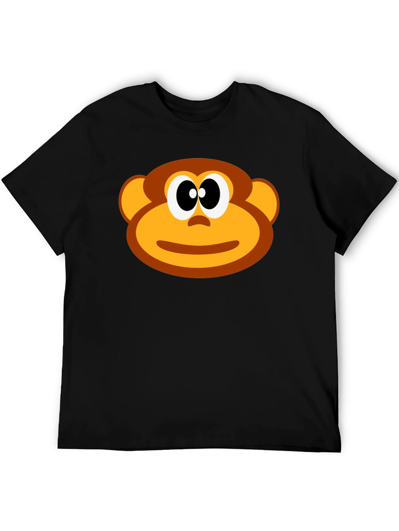 Funny Monkey Face Graphic T-Shirt - Black Cotton Tee