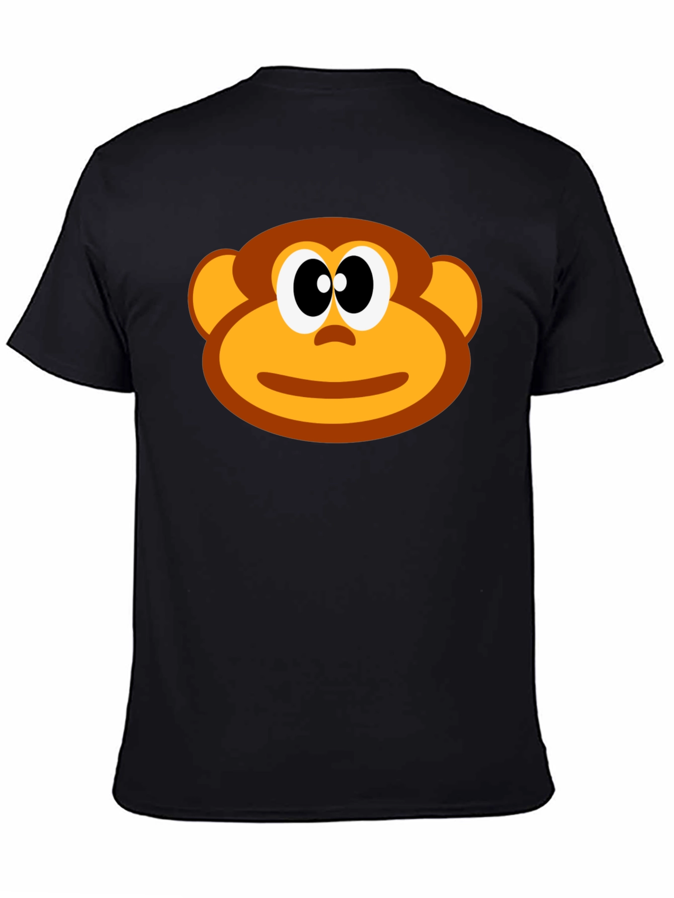 Funny Monkey Face Graphic T-Shirt - Black Cotton Tee