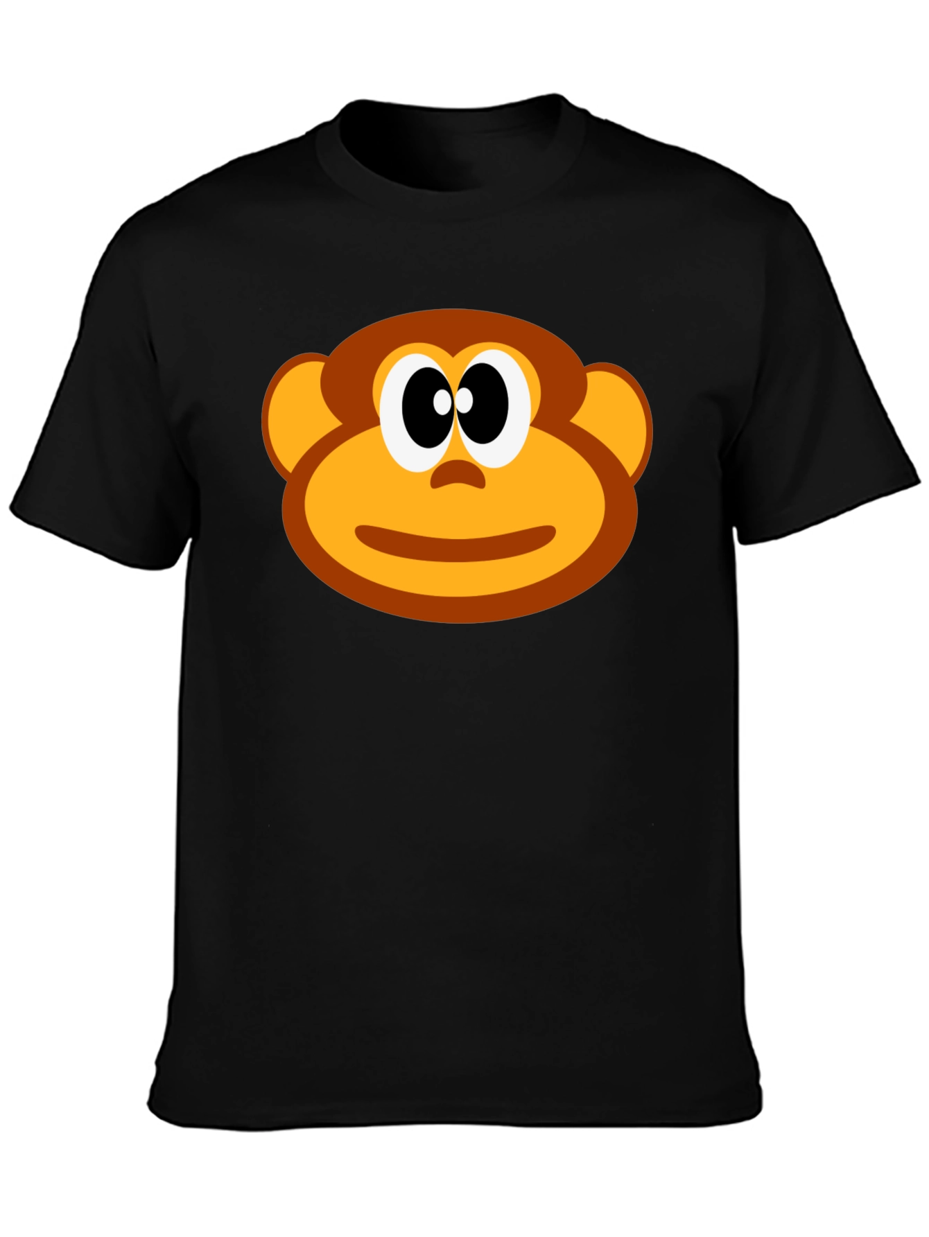 Funny Monkey Face Graphic T-Shirt - Black Cotton Tee