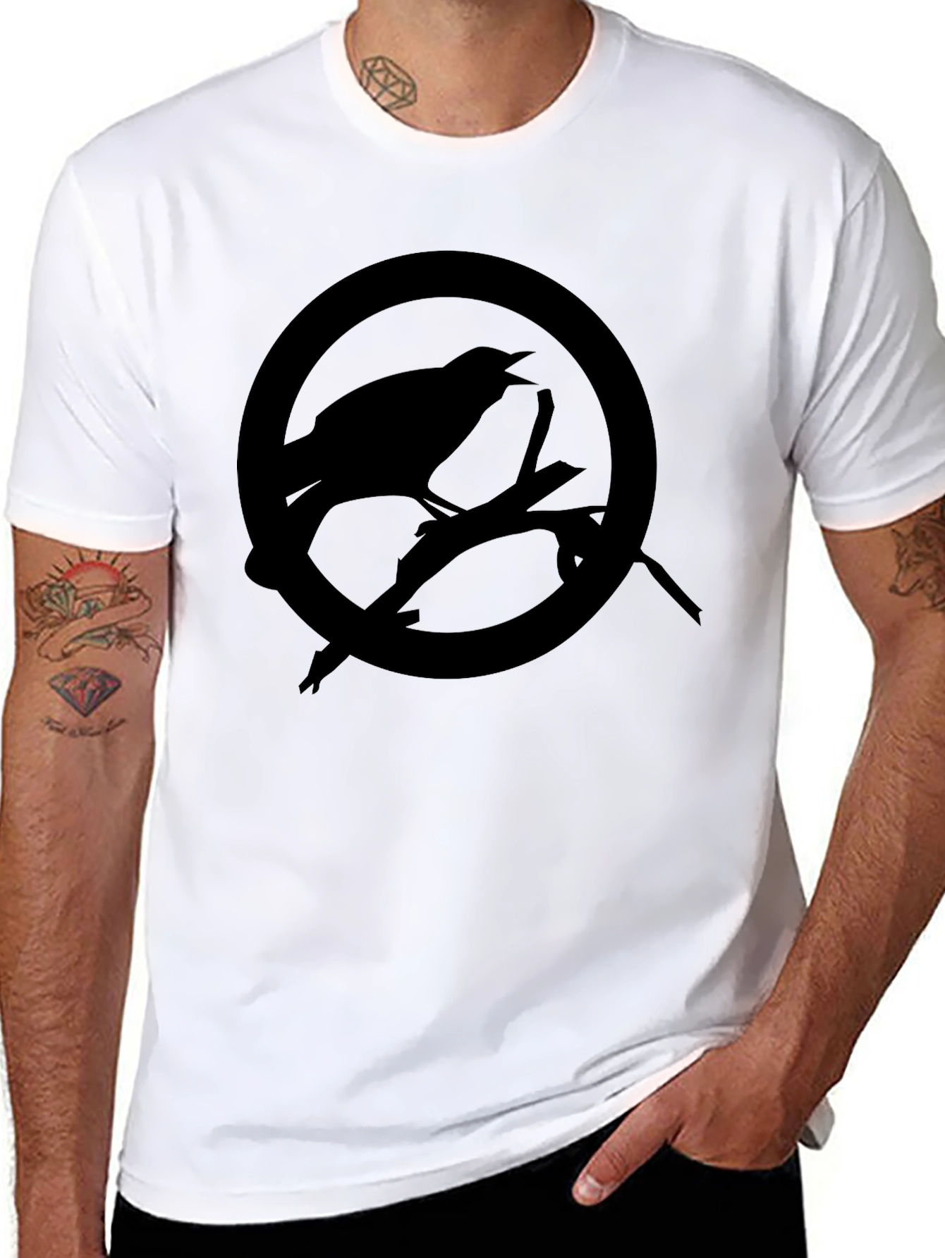 Raven Circle Graphic Tee - Mens Black T-Shirt