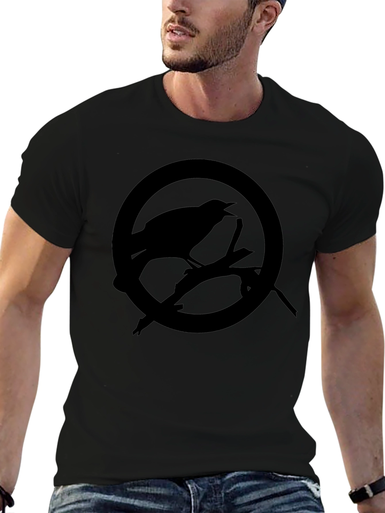 Raven Circle Graphic Tee - Mens Black T-Shirt