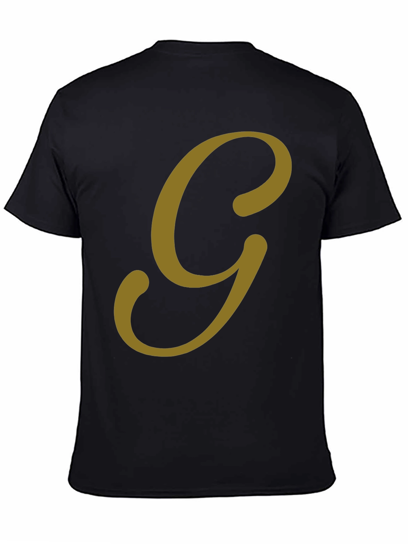 Classic Black Tee with Bold Gold Letter