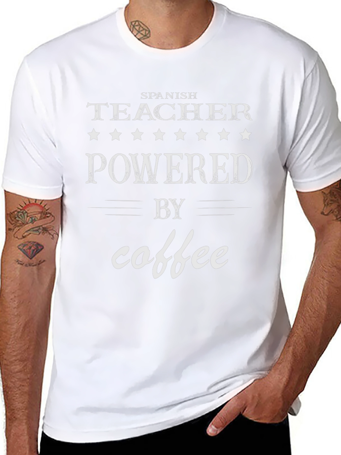 Spanish Teacher Powered By Coffee T-Shirt