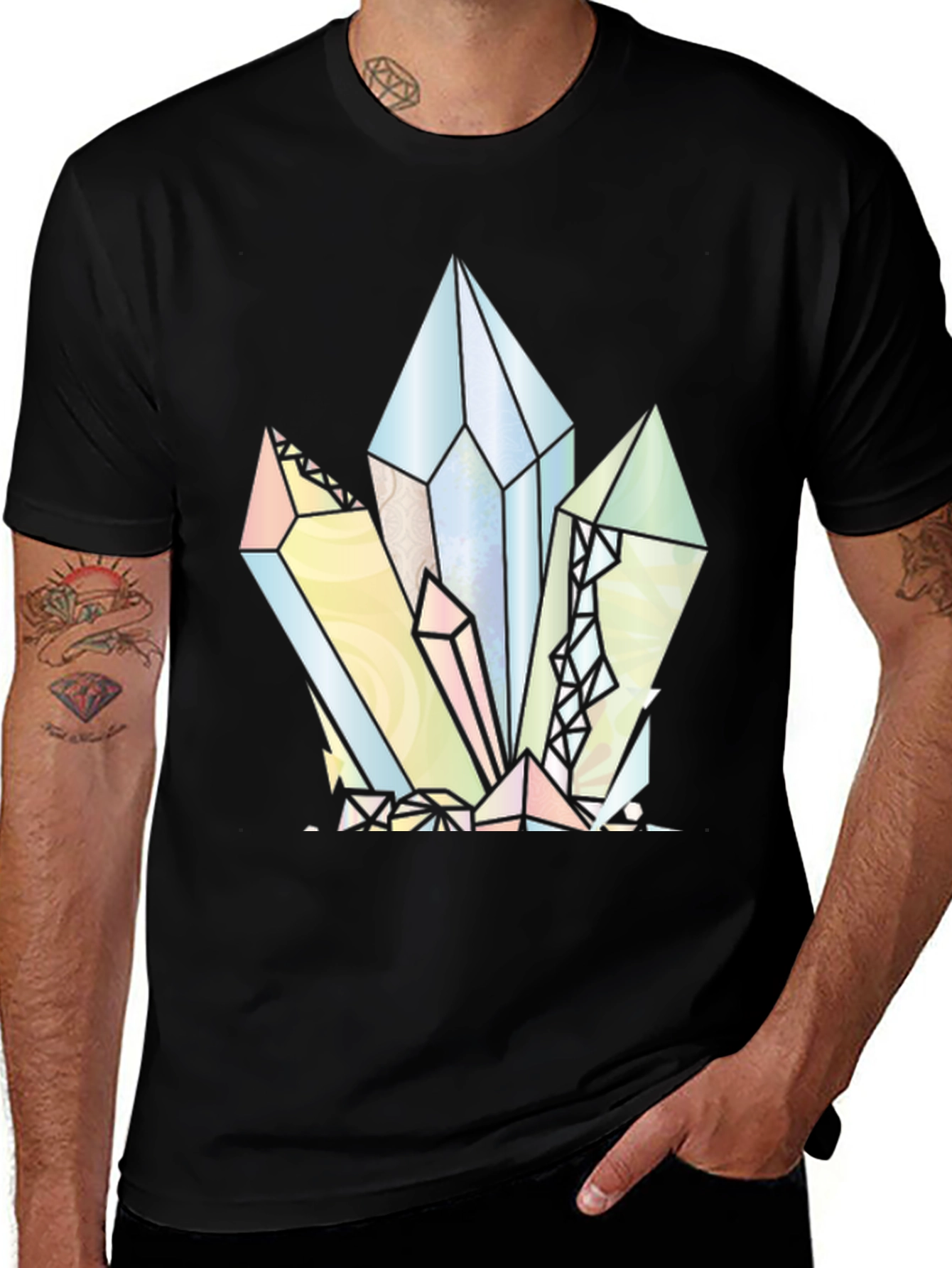 Crystal Cluster Graphic Tee - Black