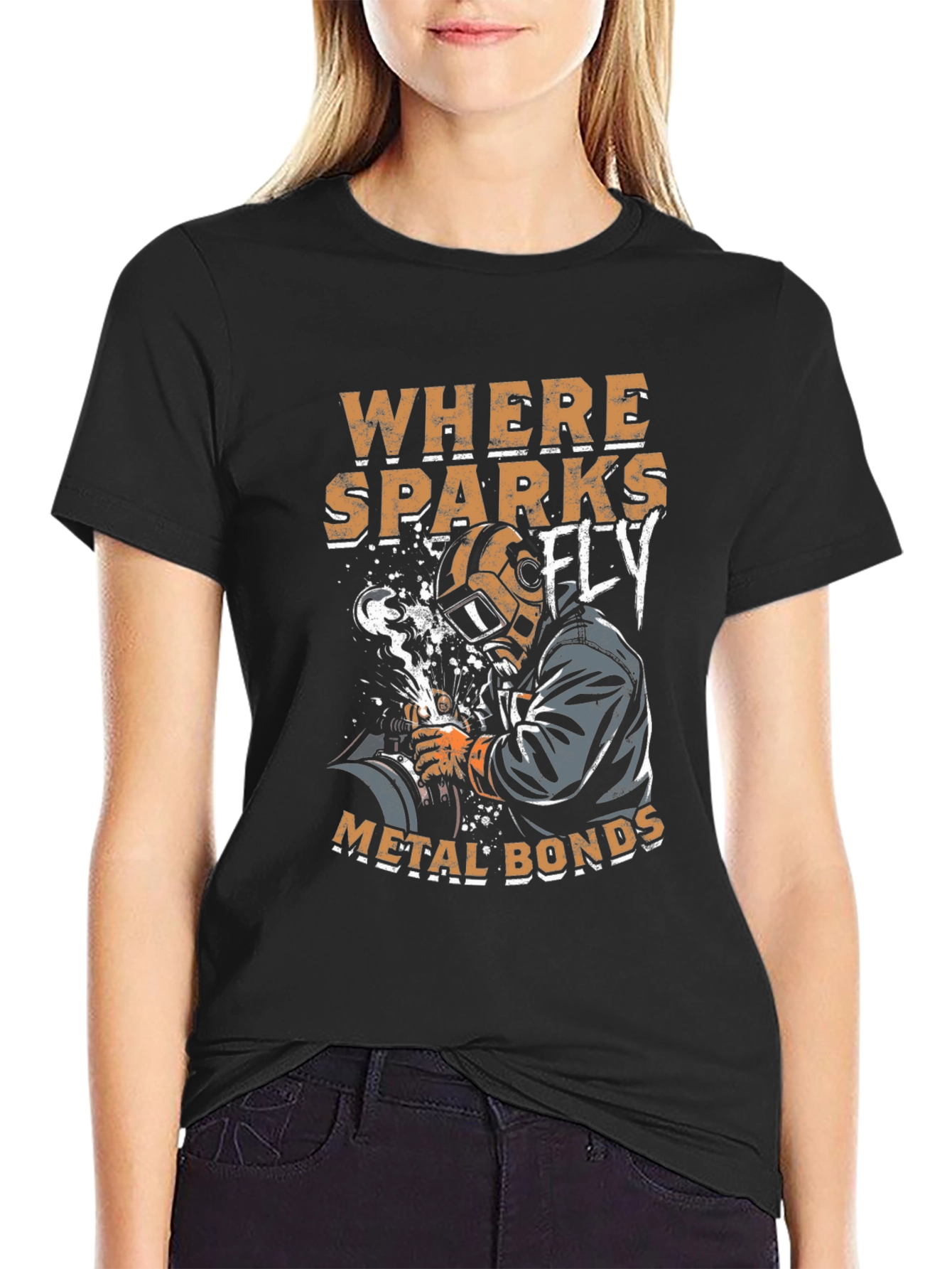 Welder Graphic T-Shirt - Where Sparks Fly Metal Bonds!