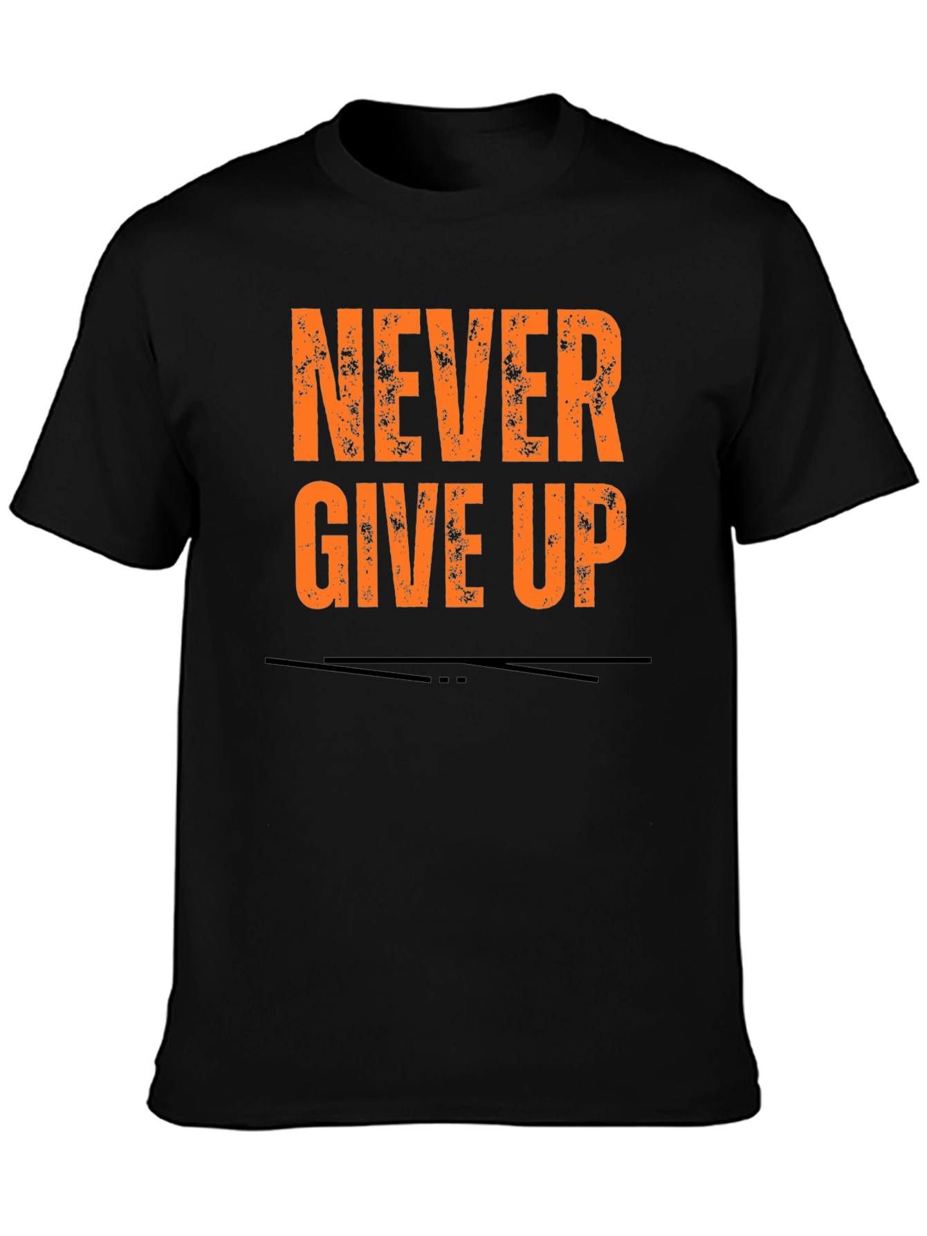 Never Give Up Graphic Tee - Black Cotton T-Shirt
