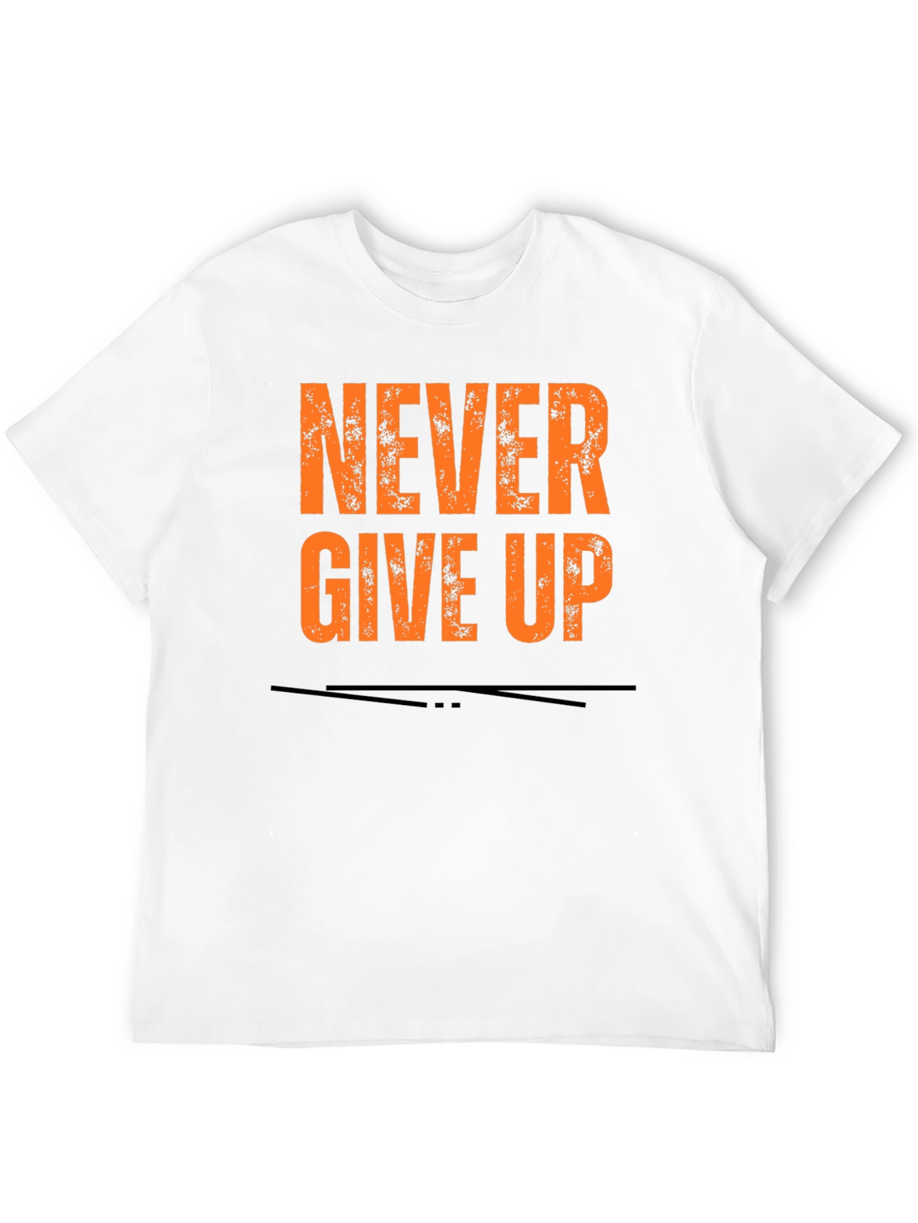 Never Give Up Graphic Tee - Black Cotton T-Shirt