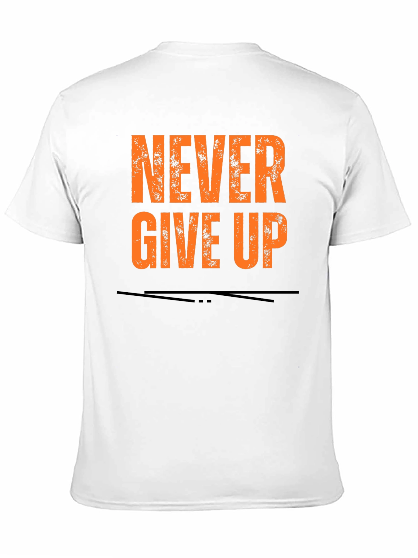 Never Give Up Graphic Tee - Black Cotton T-Shirt