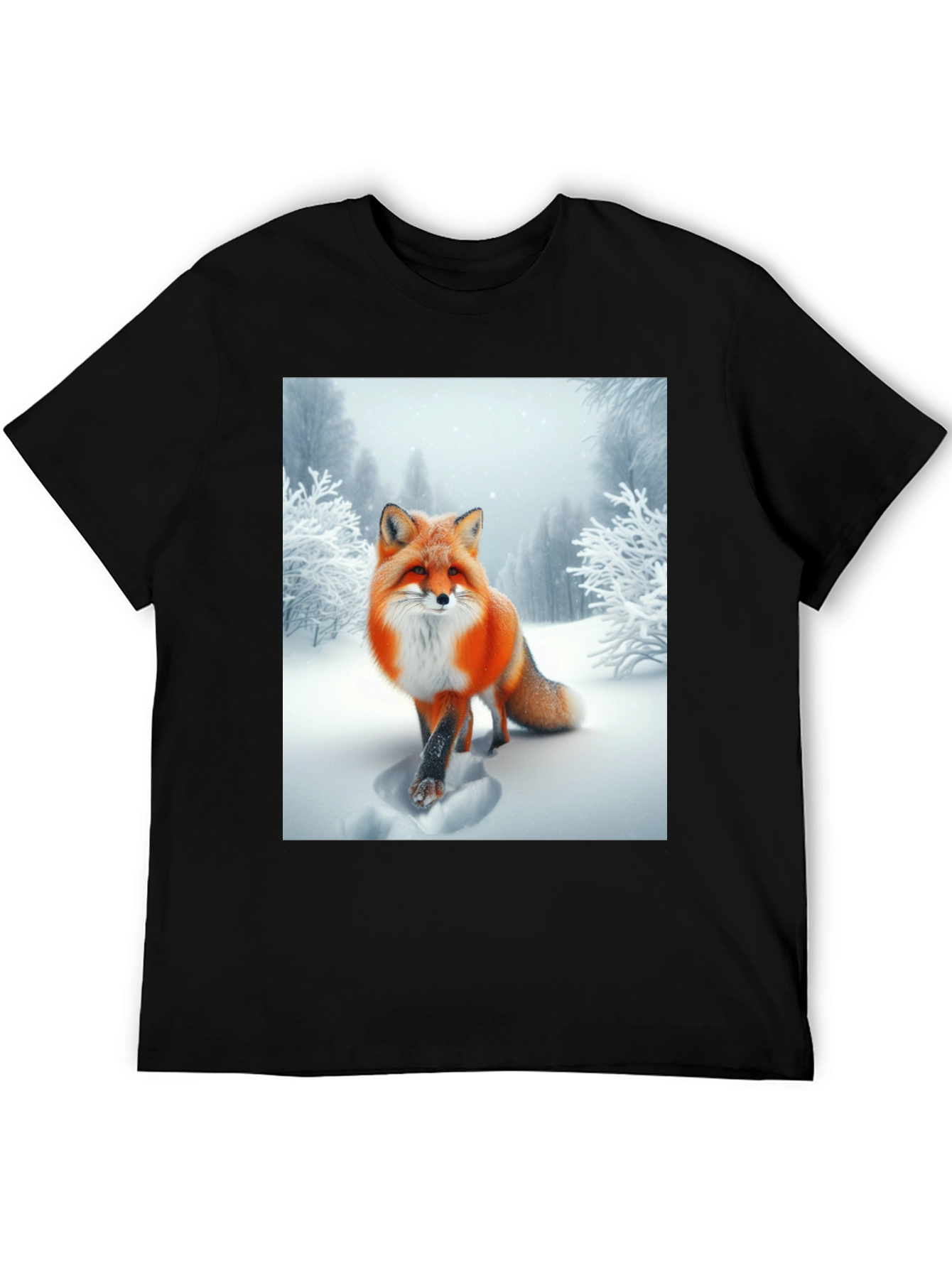 Fox in Snow Graphic Tee - Stylish Unisex T-Shirt