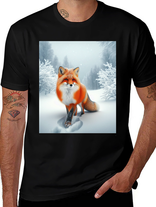 Fox in Snow Graphic Tee - Stylish Unisex T-Shirt