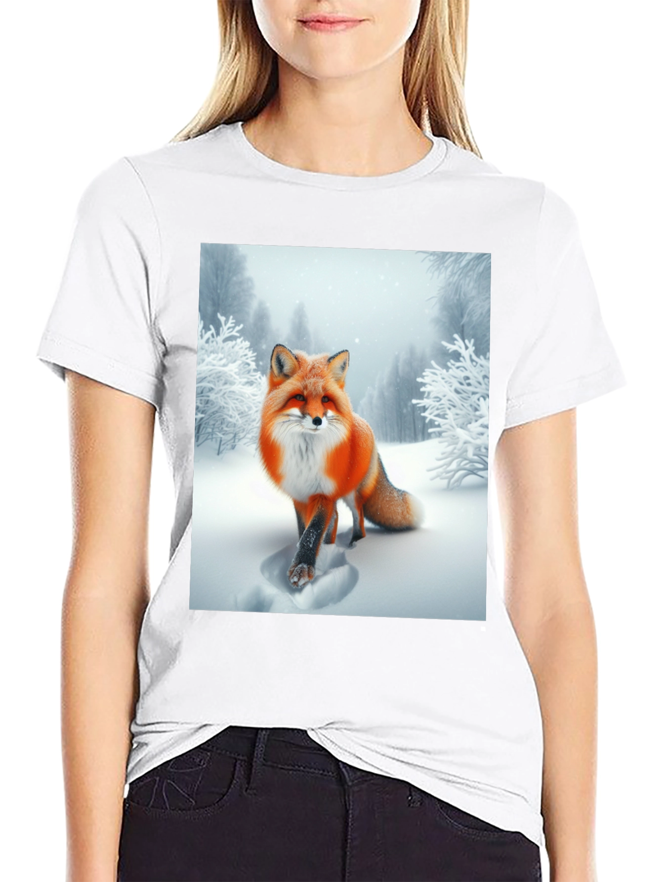 Fox in Snow Graphic Tee - Stylish Unisex T-Shirt