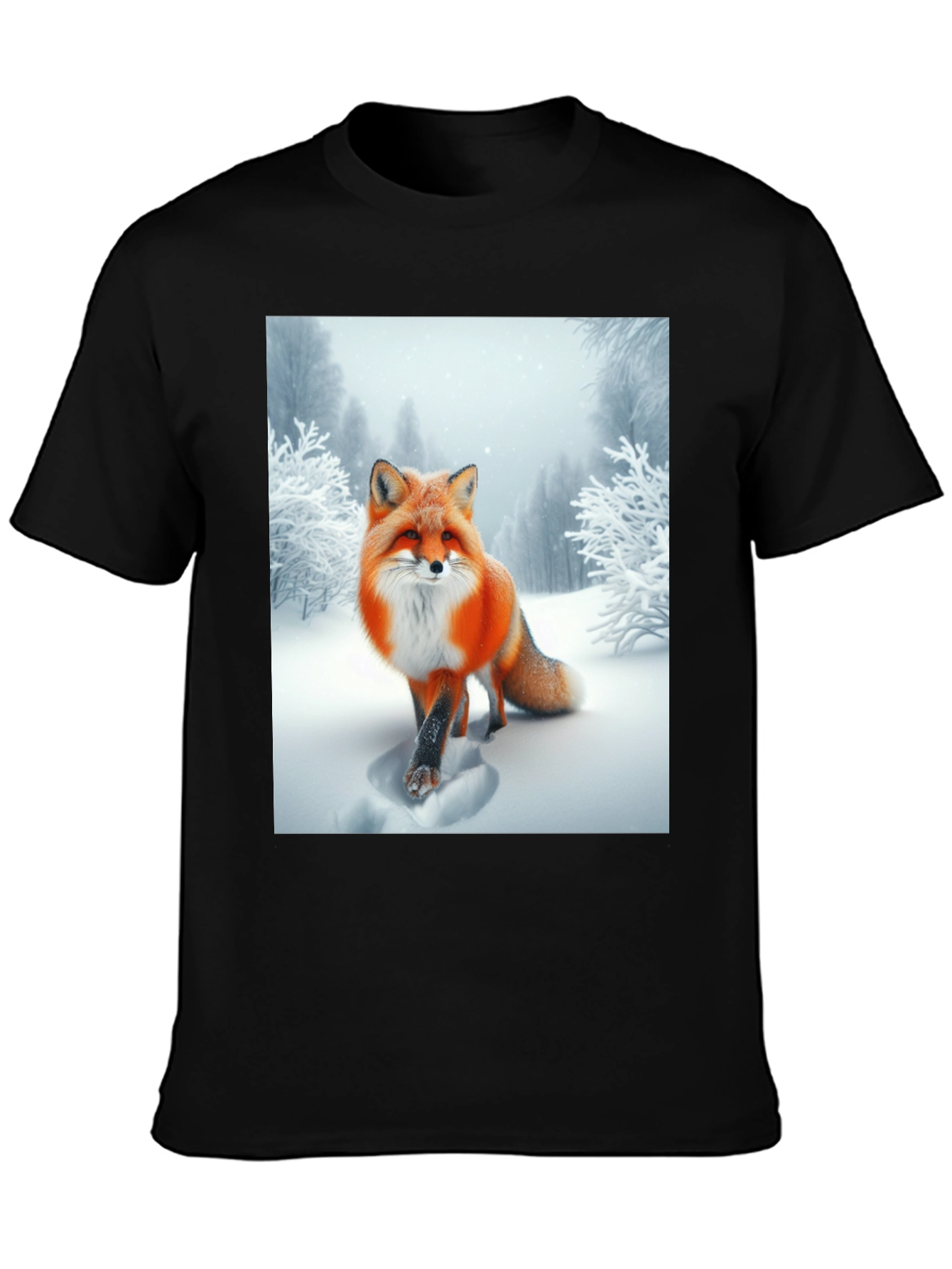 Fox in Snow Graphic Tee - Stylish Unisex T-Shirt