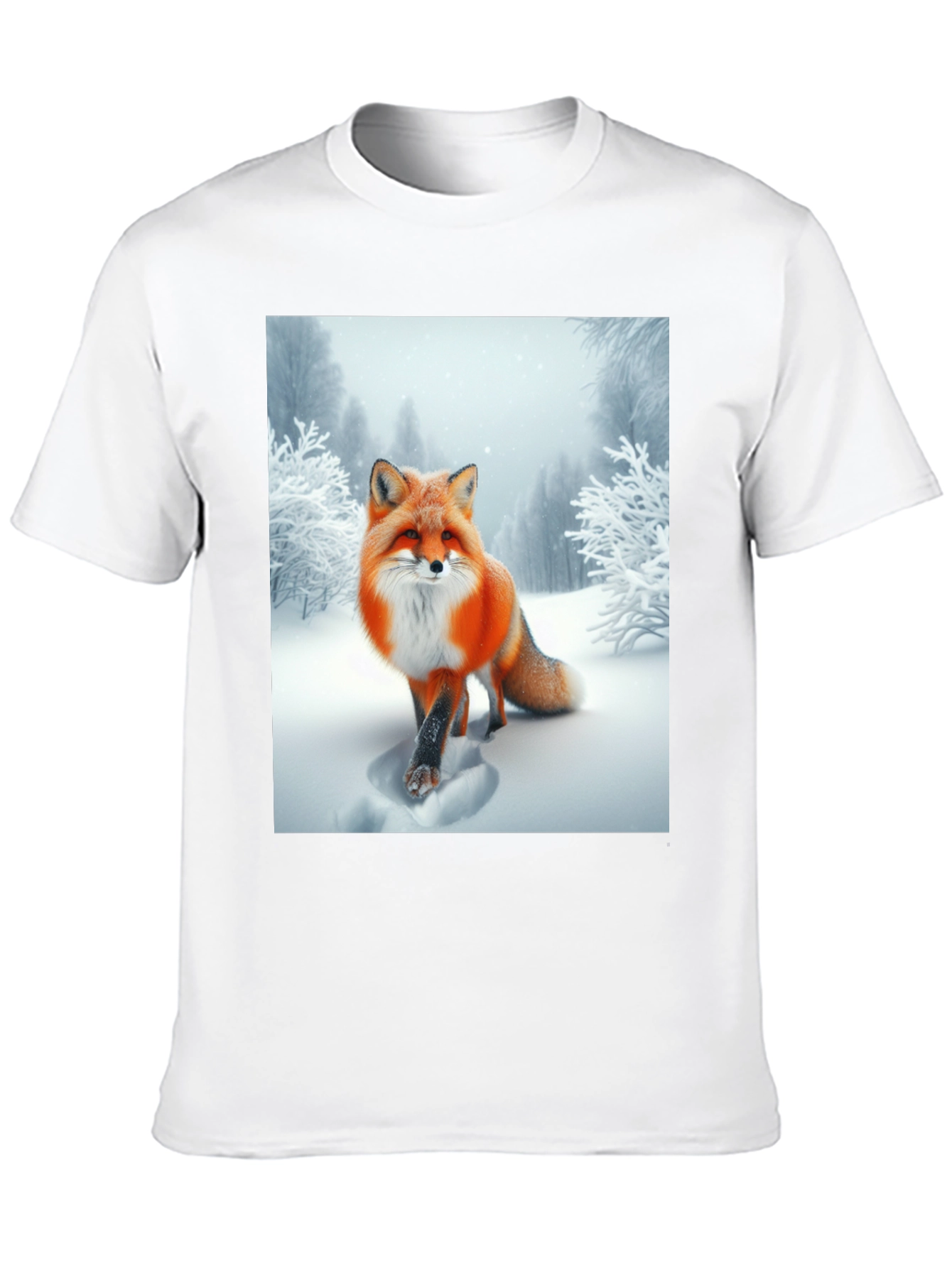 Fox in Snow Graphic Tee - Stylish Unisex T-Shirt