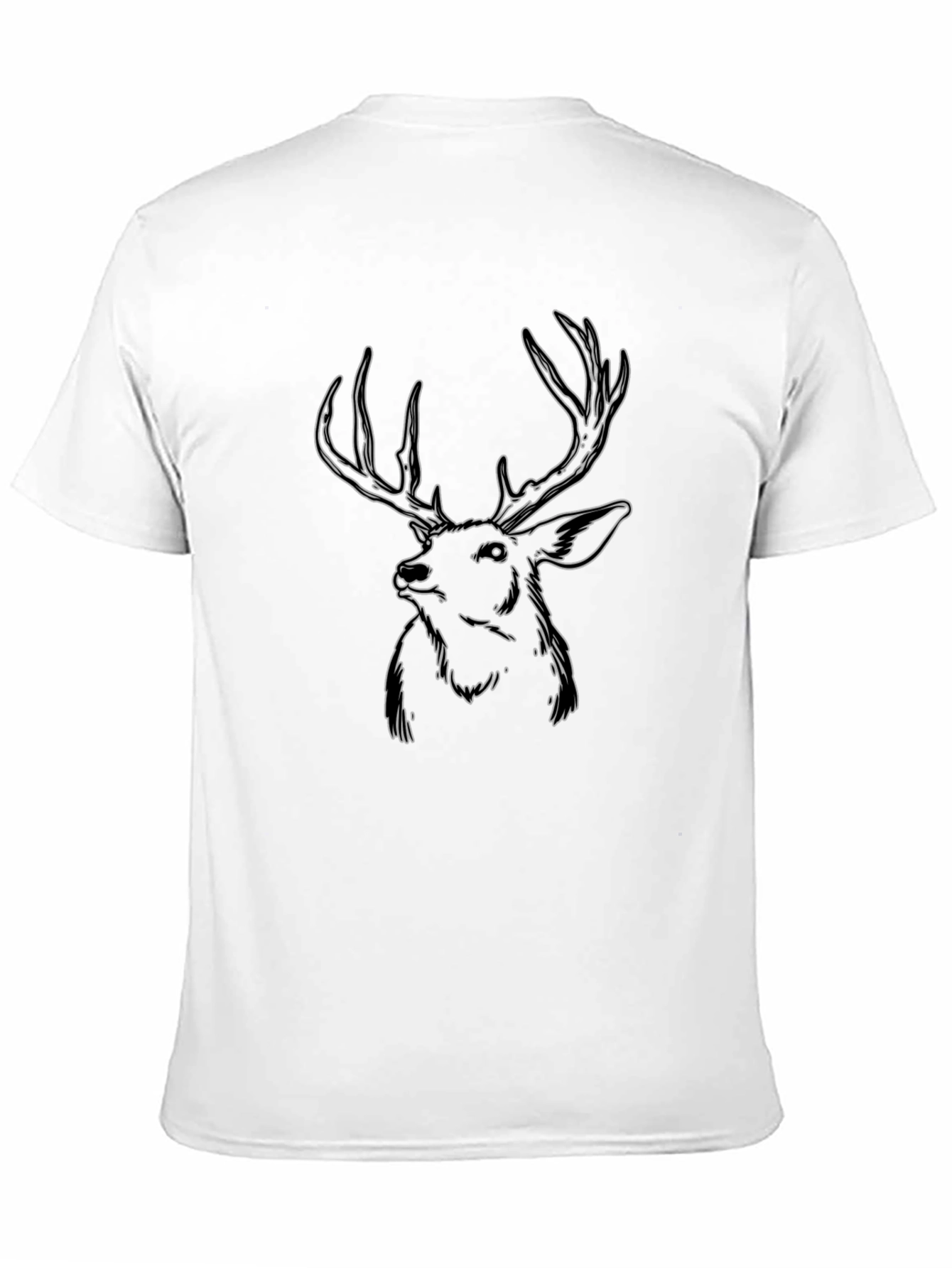 Deer Outline Graphic T-Shirt - Black