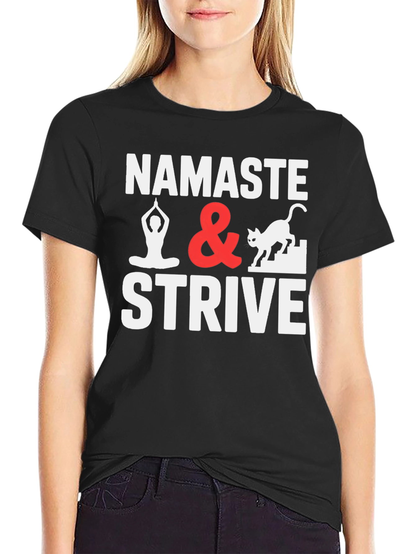 Namaste & Strive Graphic Tee Yoga Lover Shirt