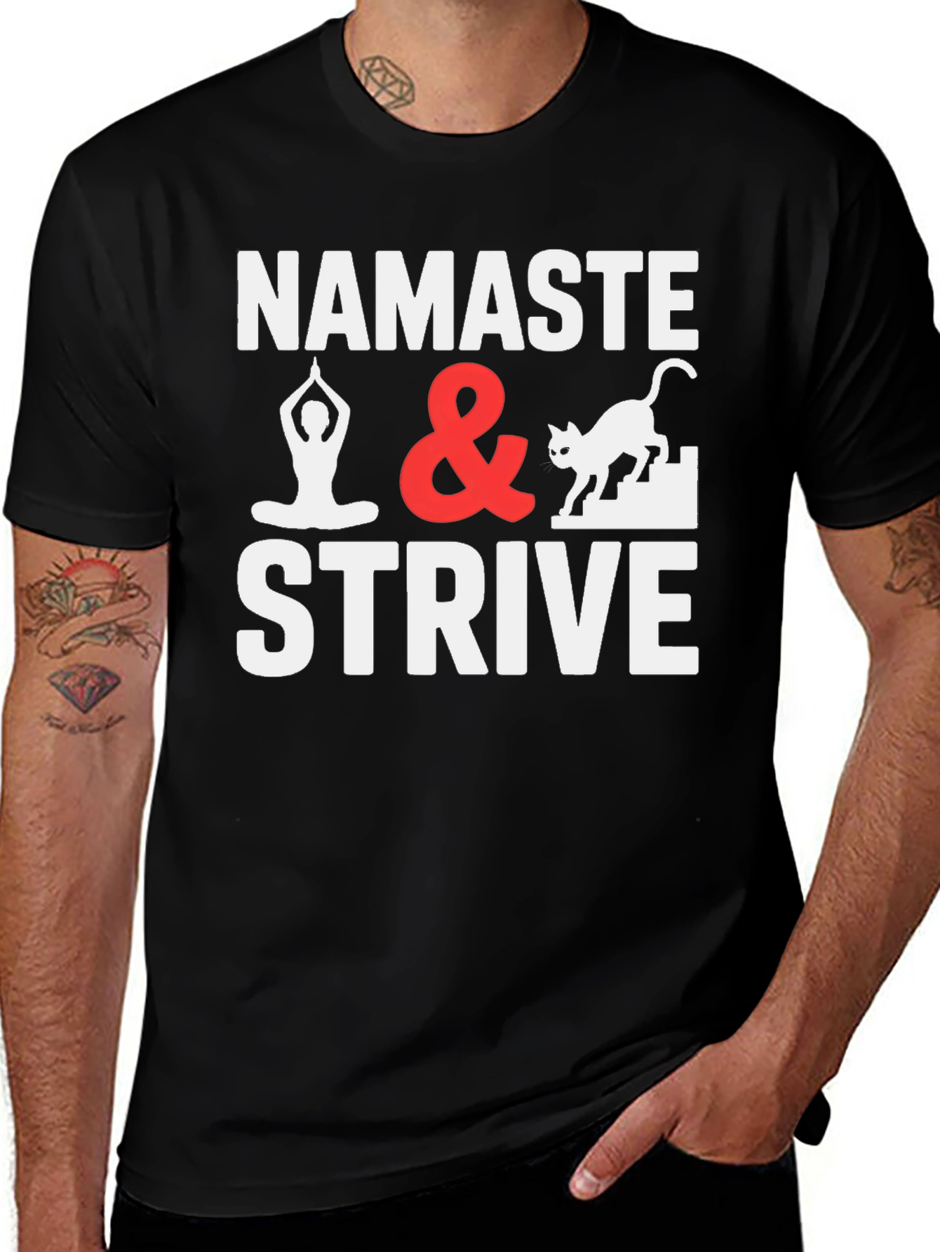 Namaste & Strive Graphic Tee Yoga Lover Shirt