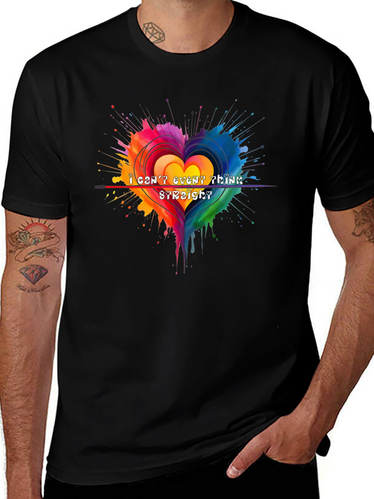 Rainbow Heart Pride T-Shirt - I Cant Even Think Straight