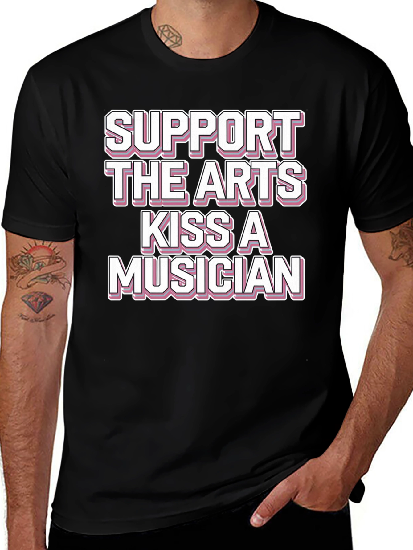 Support the Arts Kiss a Musician Graphic T-Shirt