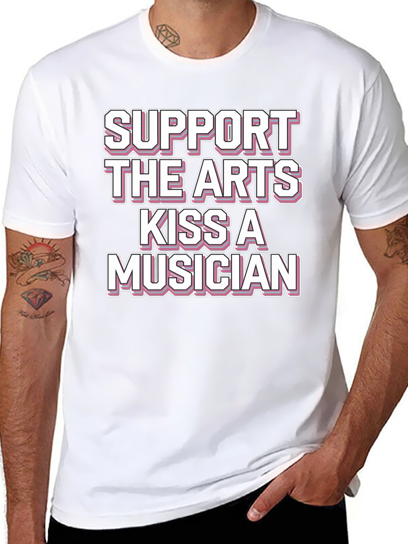 Support the Arts Kiss a Musician Graphic T-Shirt