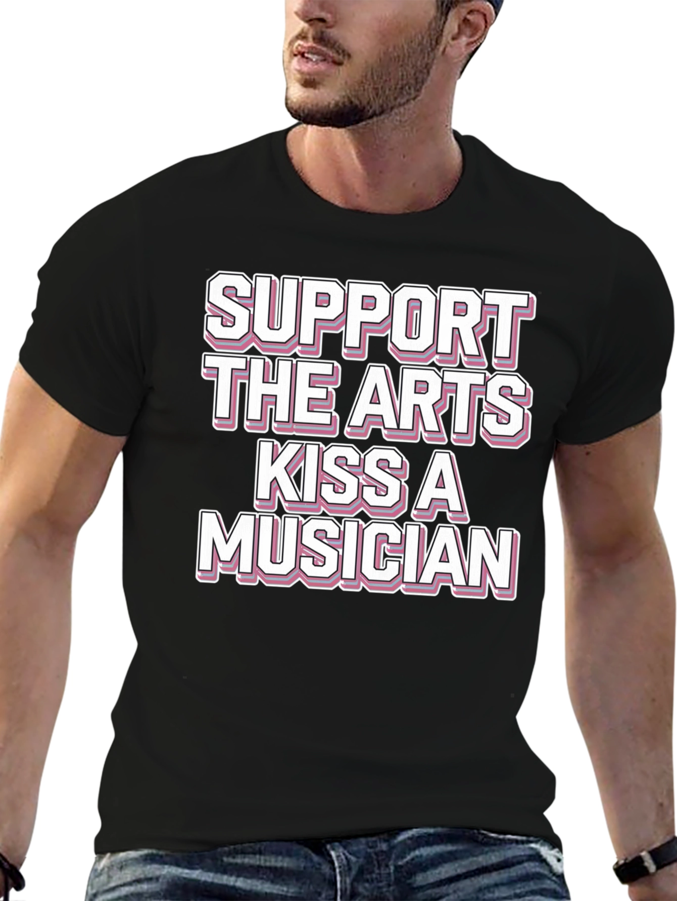 Support the Arts Kiss a Musician Graphic T-Shirt