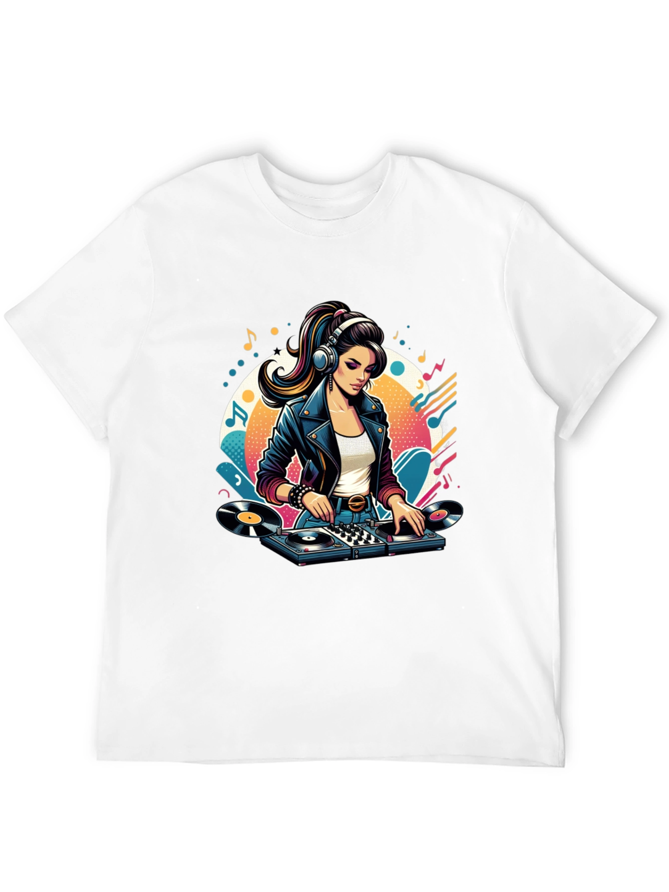 DJ Girl Graphic Tee - Retro Style