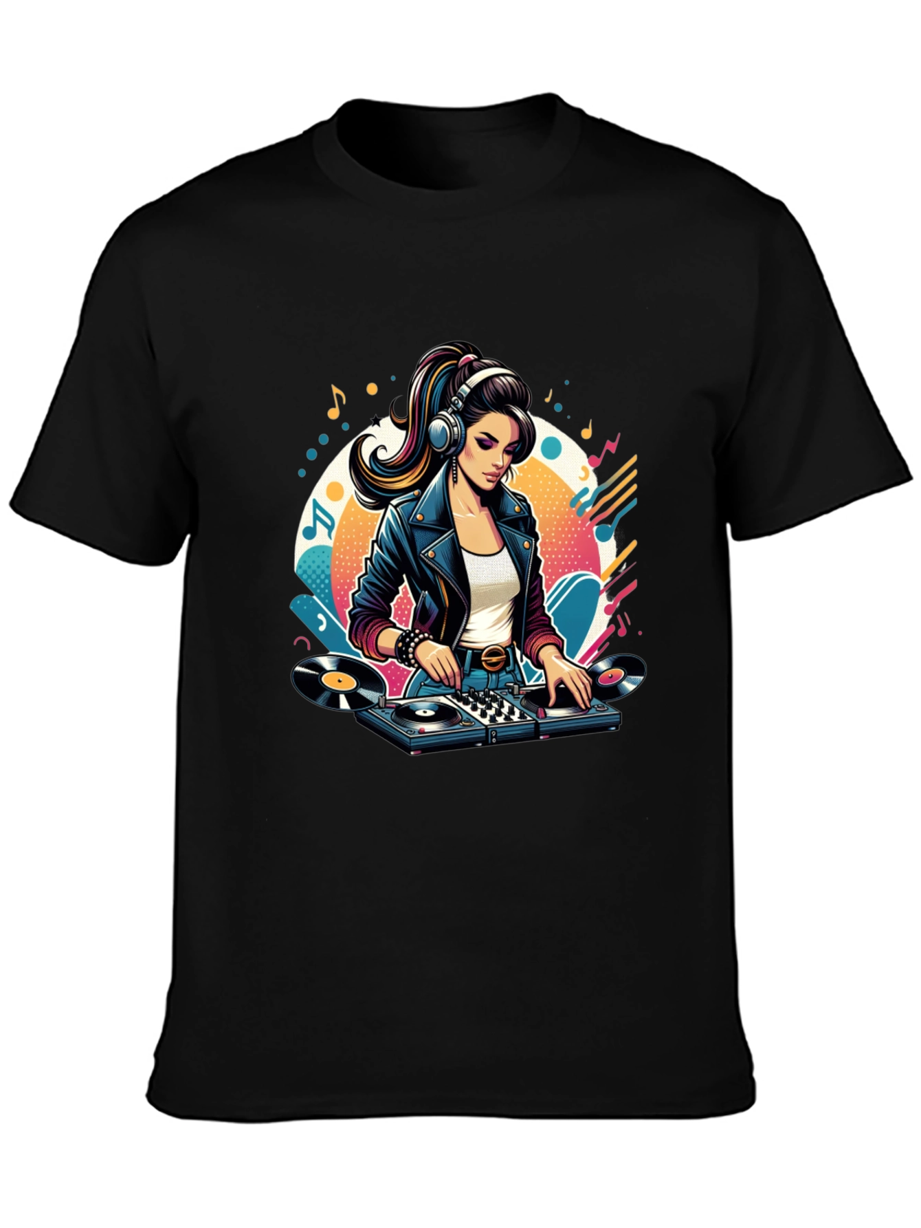 DJ Girl Graphic Tee - Retro Style