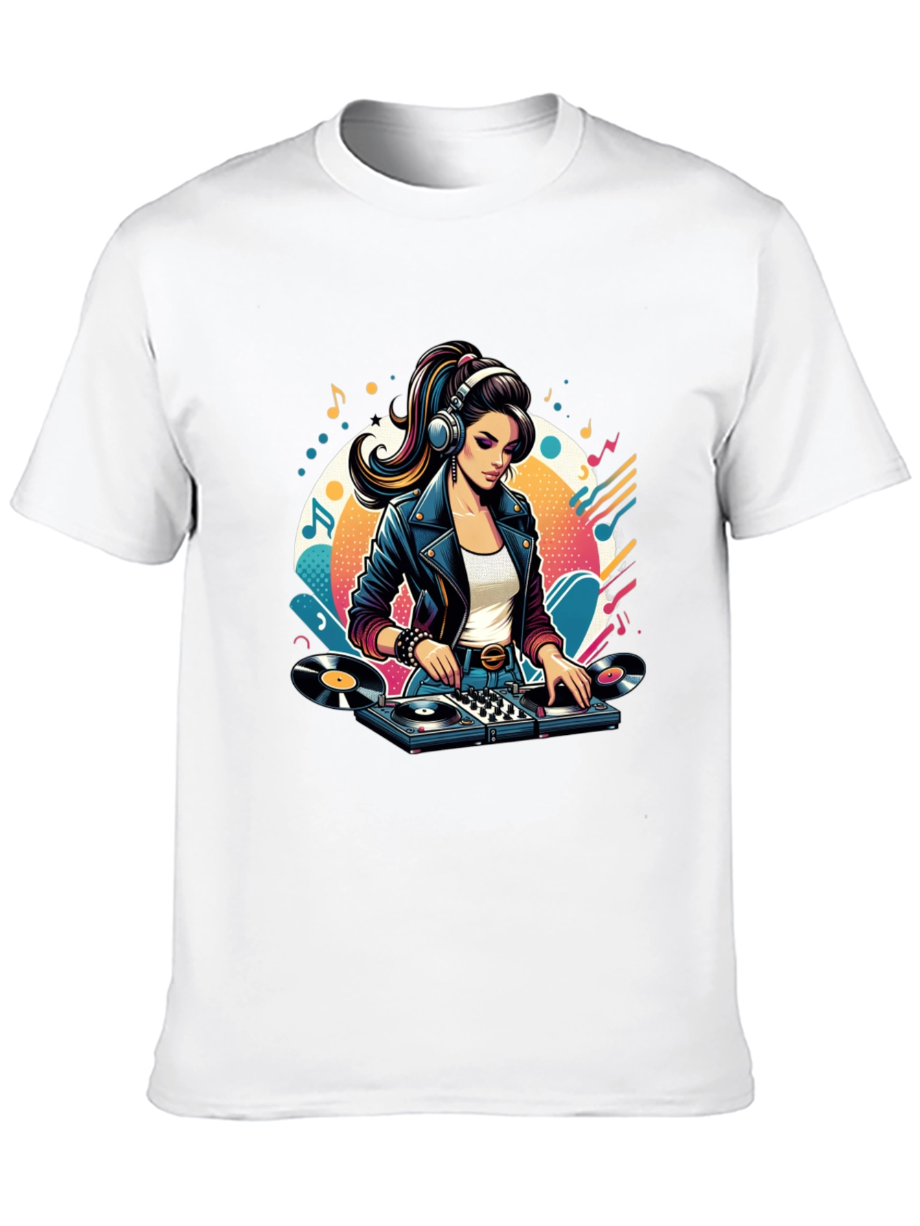 DJ Girl Graphic Tee - Retro Style