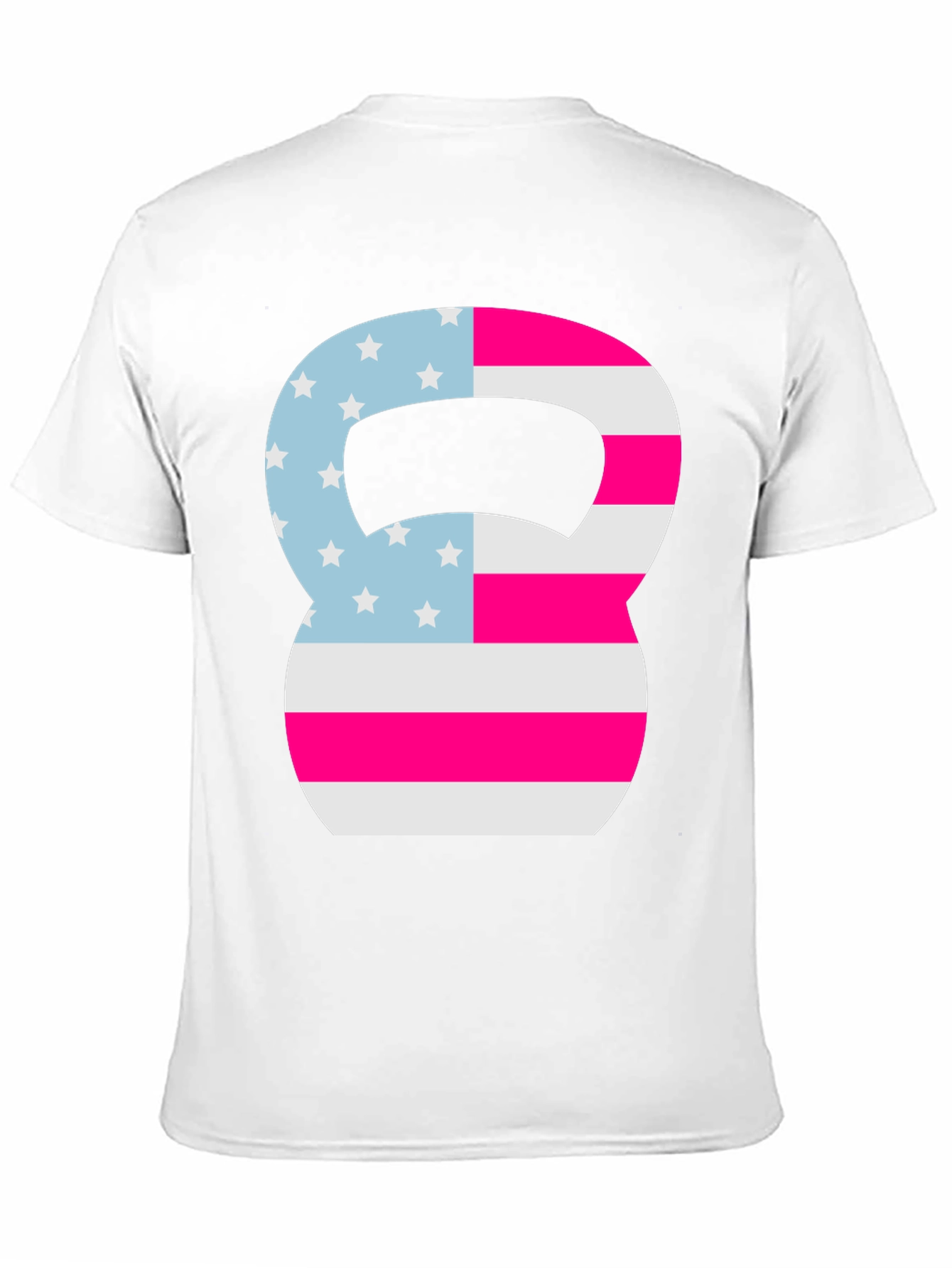 Patriotic Kettlebell Graphic Tee - Fitness USA Flag Shirt