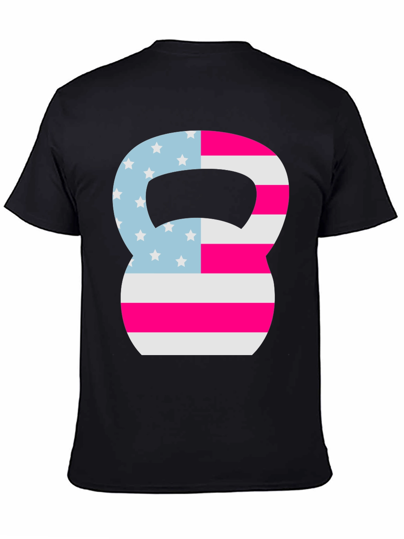 Patriotic Kettlebell Graphic Tee - Fitness USA Flag Shirt