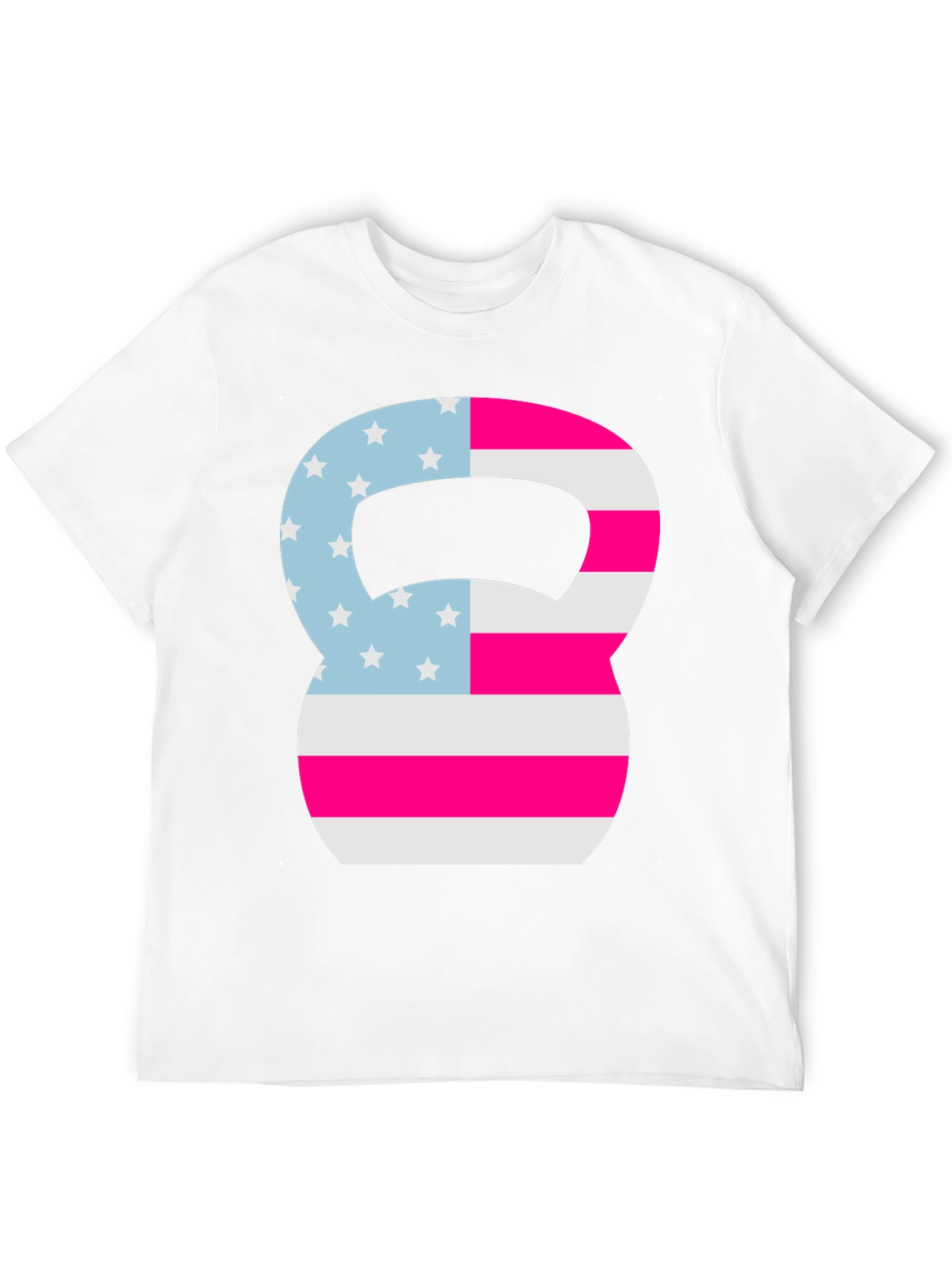 Patriotic Kettlebell Graphic Tee - Fitness USA Flag Shirt