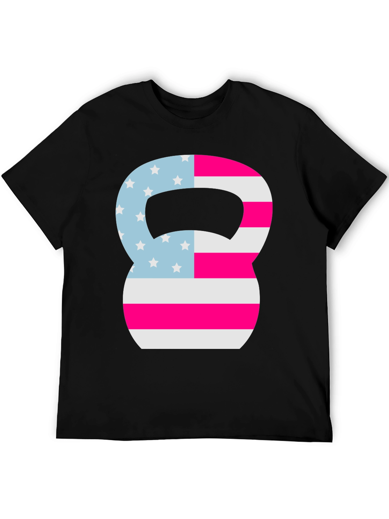 Patriotic Kettlebell Graphic Tee - Fitness USA Flag Shirt