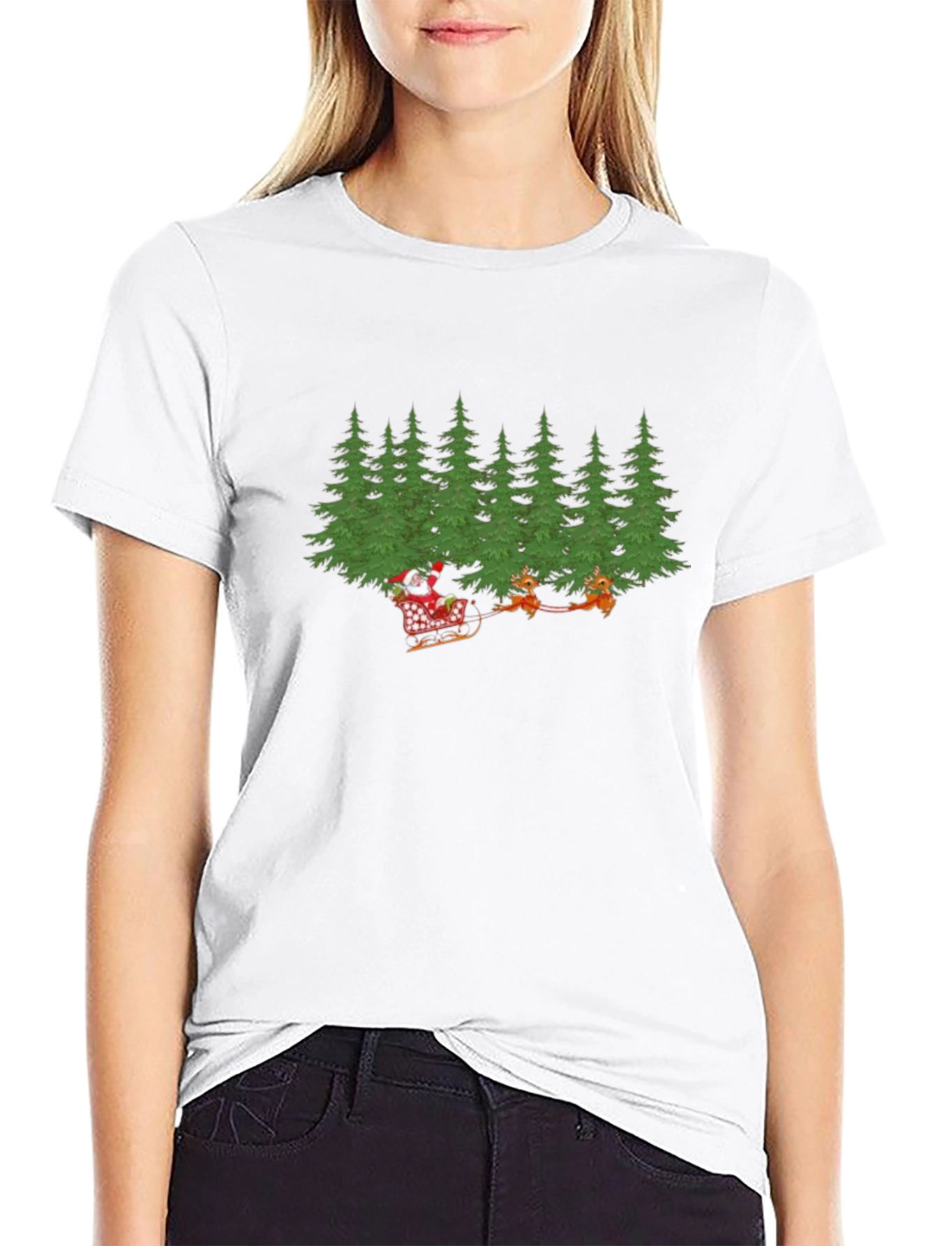 Festive Christmas T-Shirt: Santa in Sleigh Design