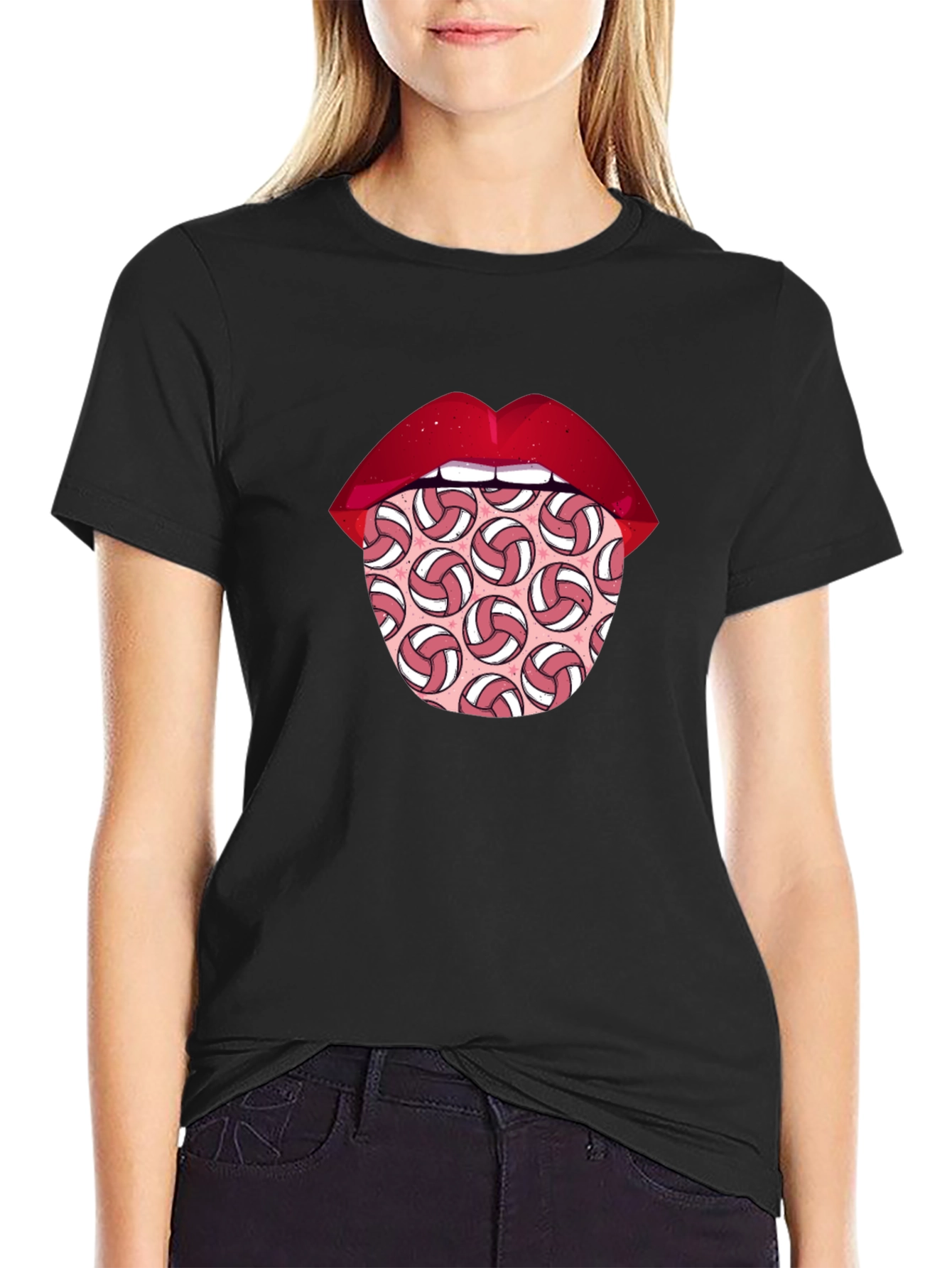 Volleyball Tongue Graphic Tee