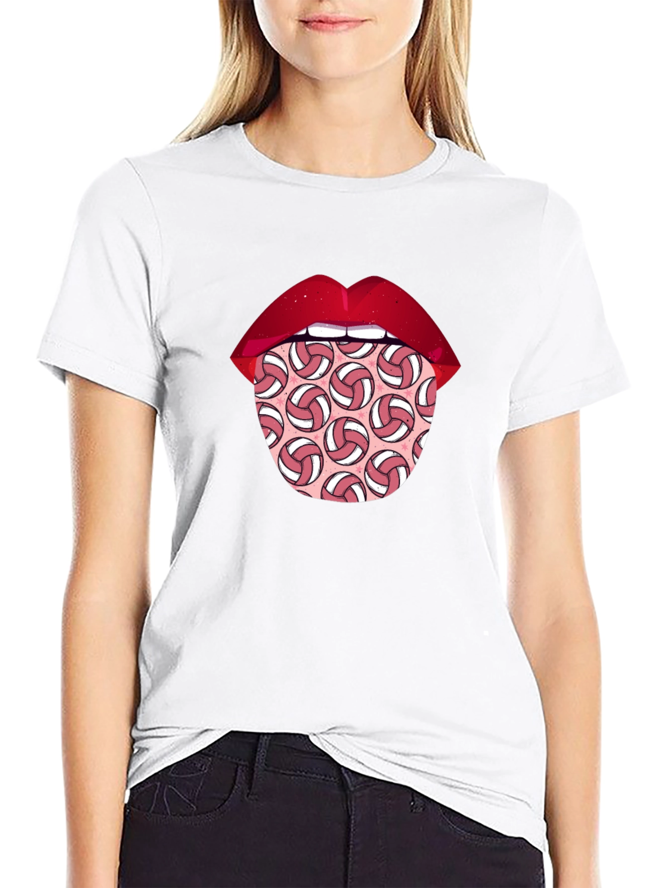 Volleyball Tongue Graphic Tee