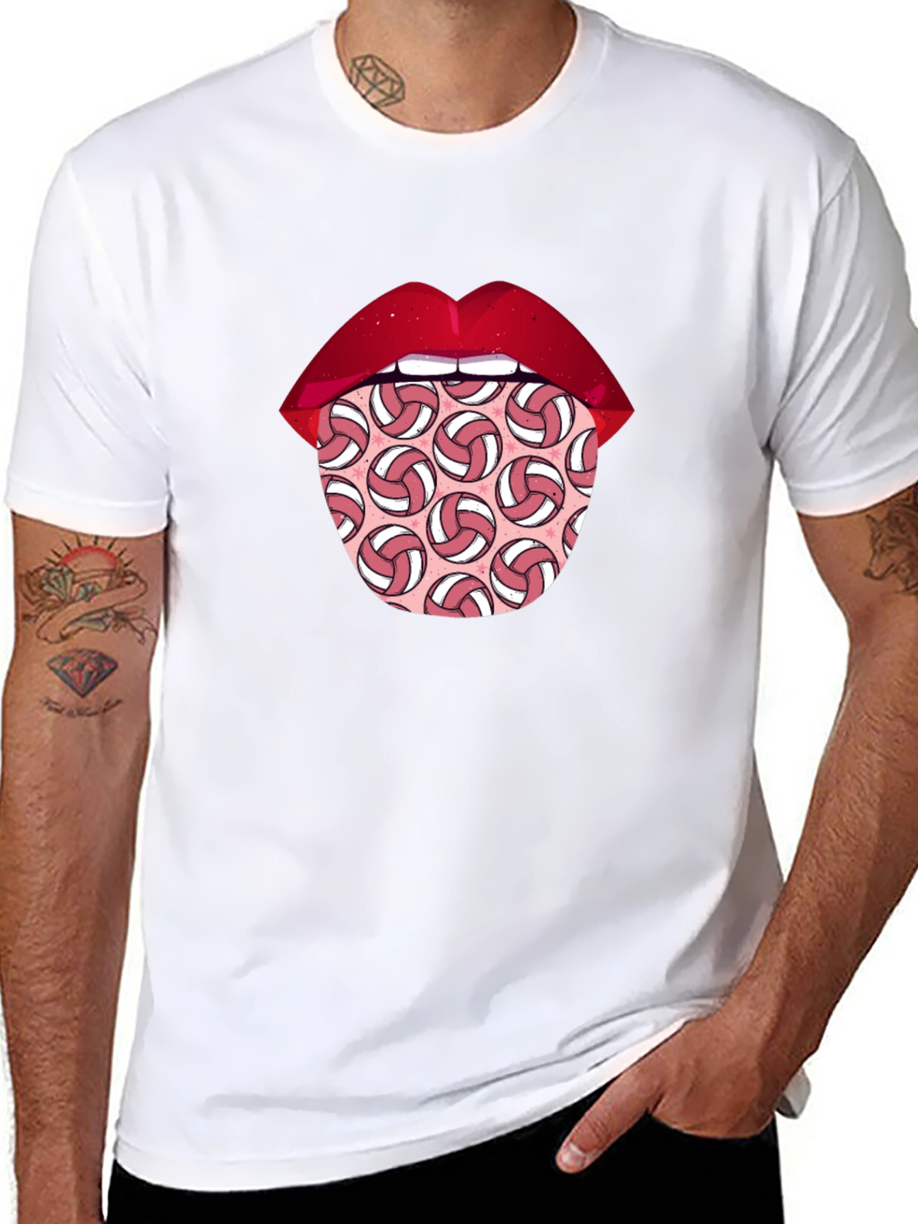 Volleyball Tongue Graphic Tee