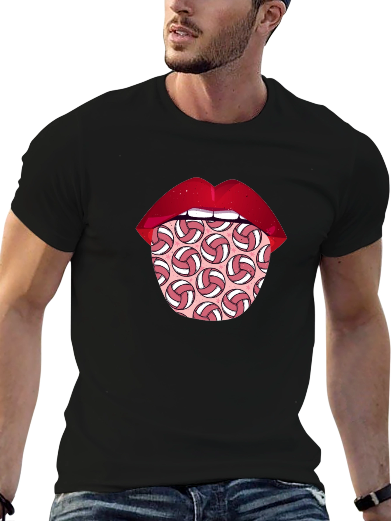 Volleyball Tongue Graphic Tee