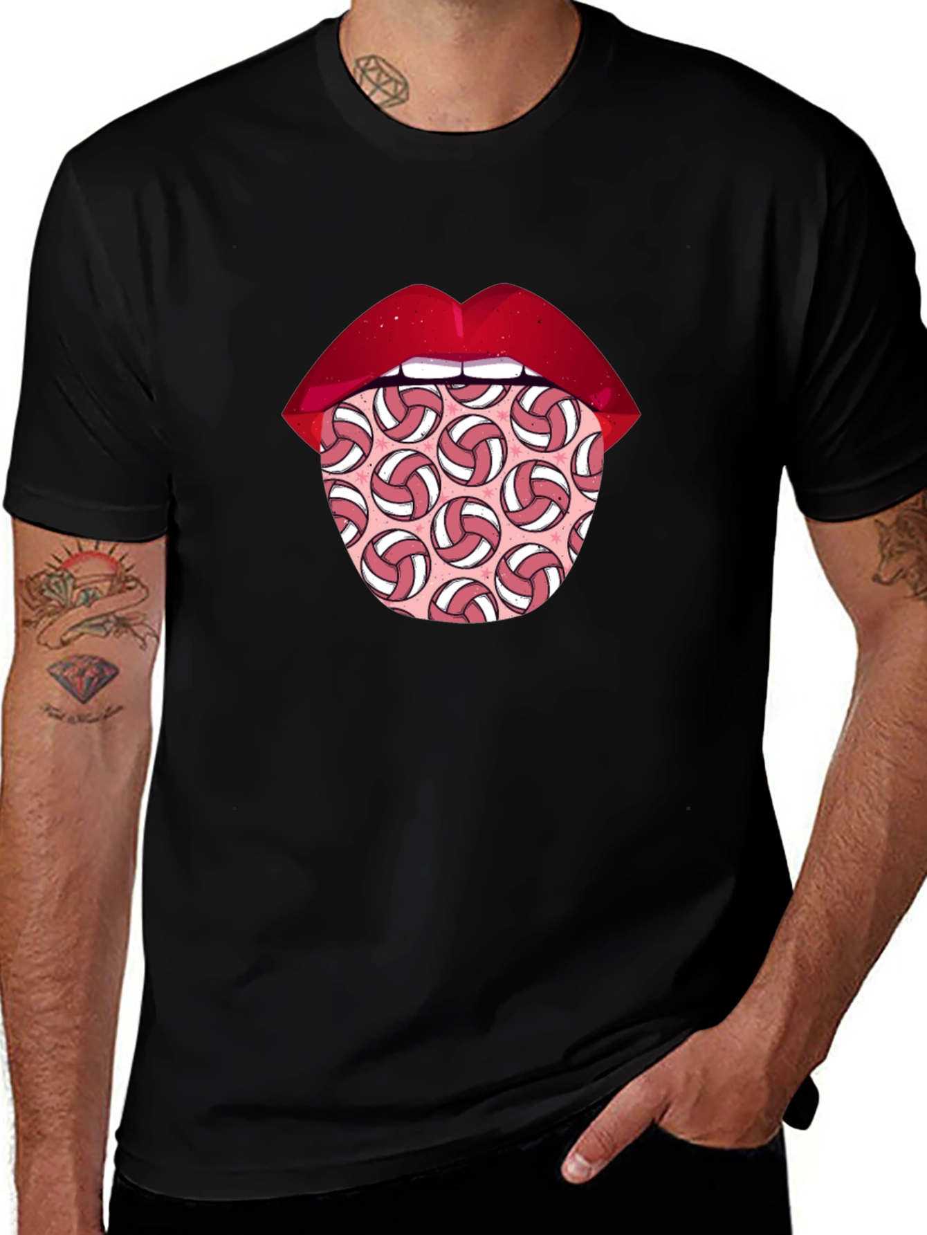 Volleyball Tongue Graphic Tee