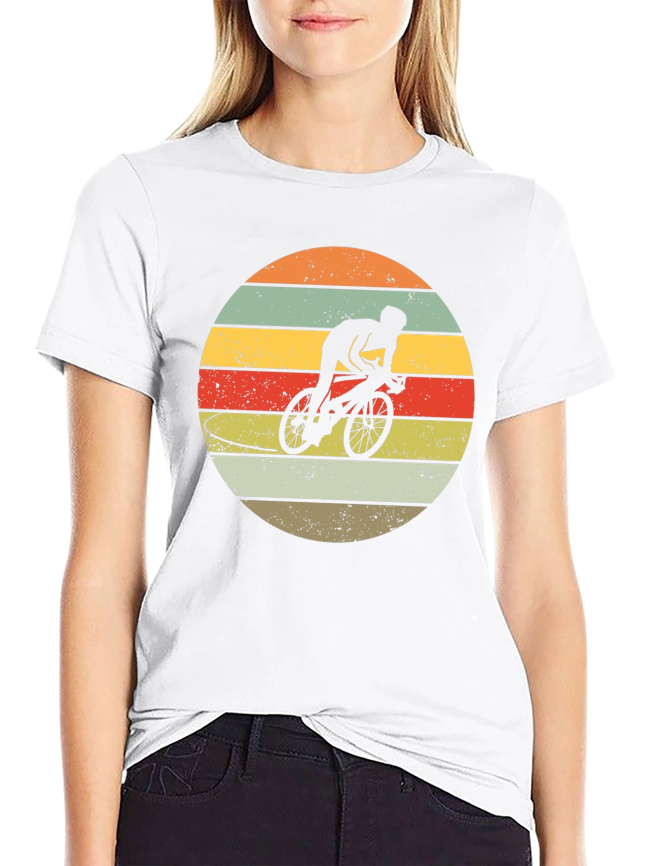 Retro Cyclist Sunset Graphic Tee