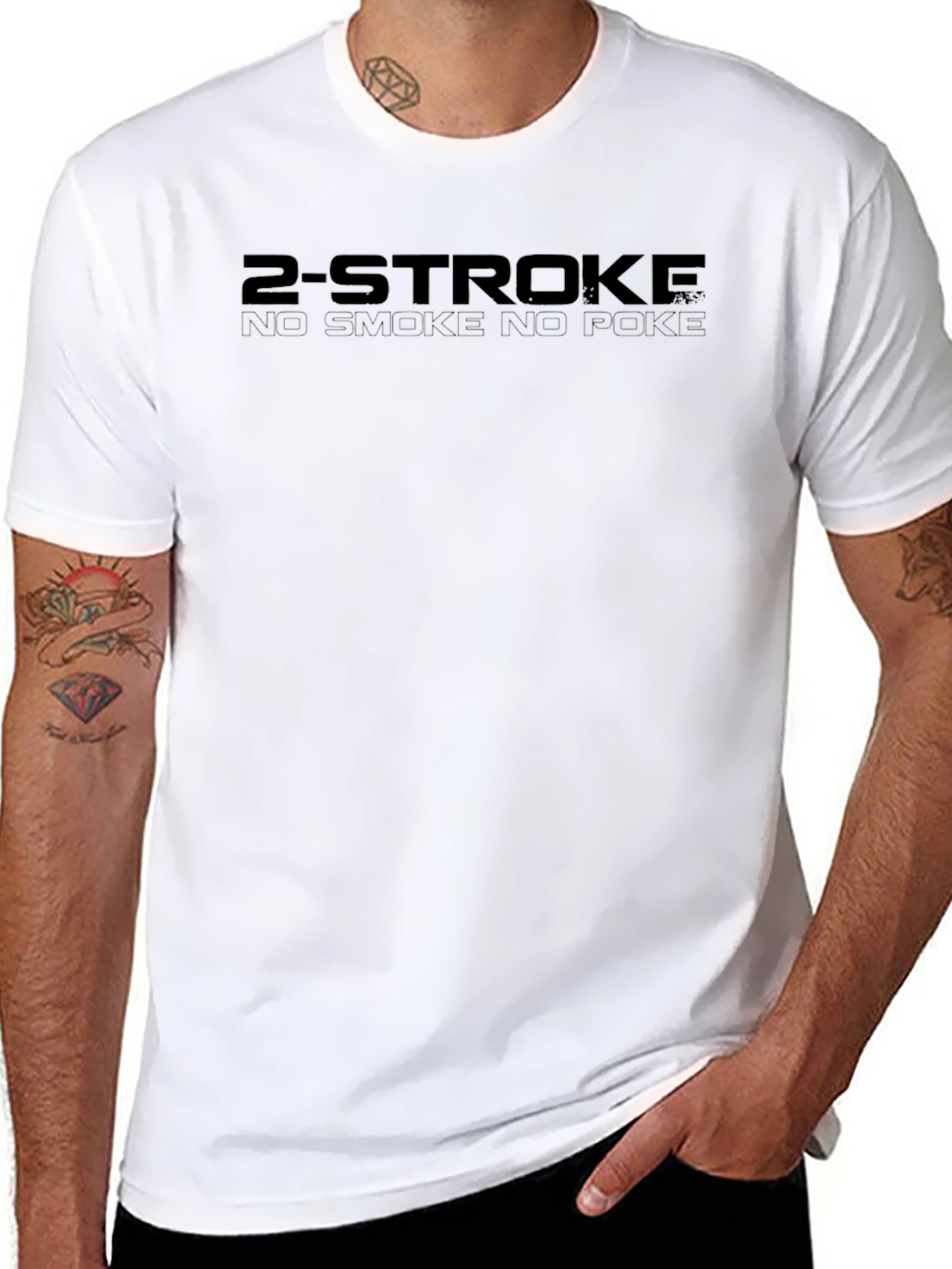 2-Stroke No Smoke No Poke Black T-Shirt