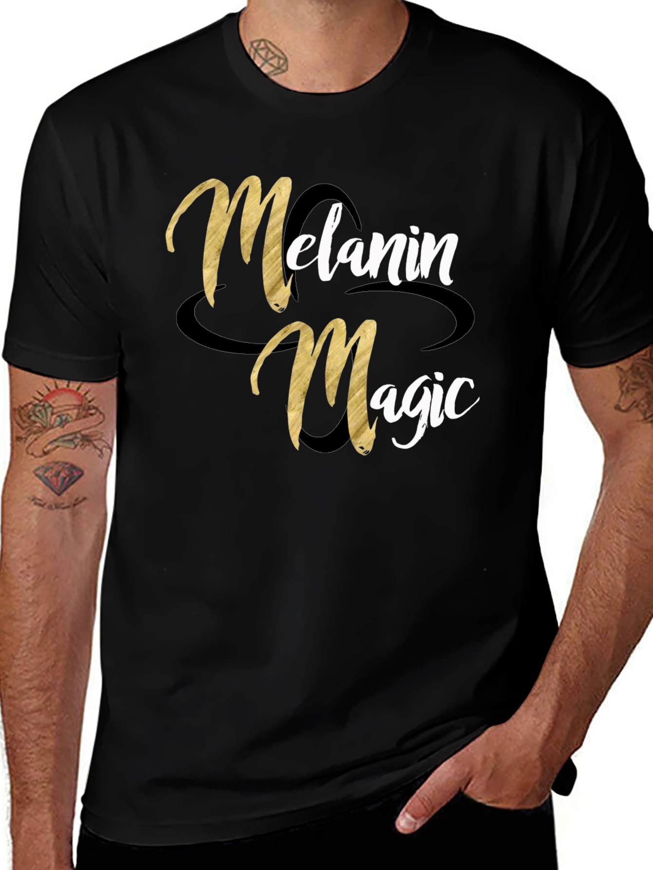 Melanin Magic Graphic Tee - Stylish Black T-Shirt