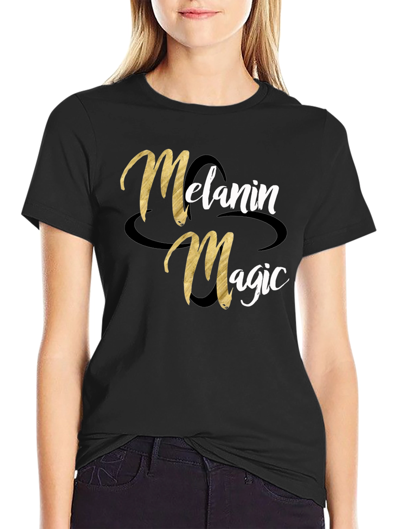 Melanin Magic Graphic Tee - Stylish Black T-Shirt