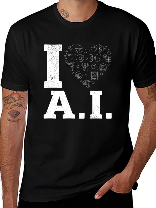 I Heart AI Graphic Tee - Black