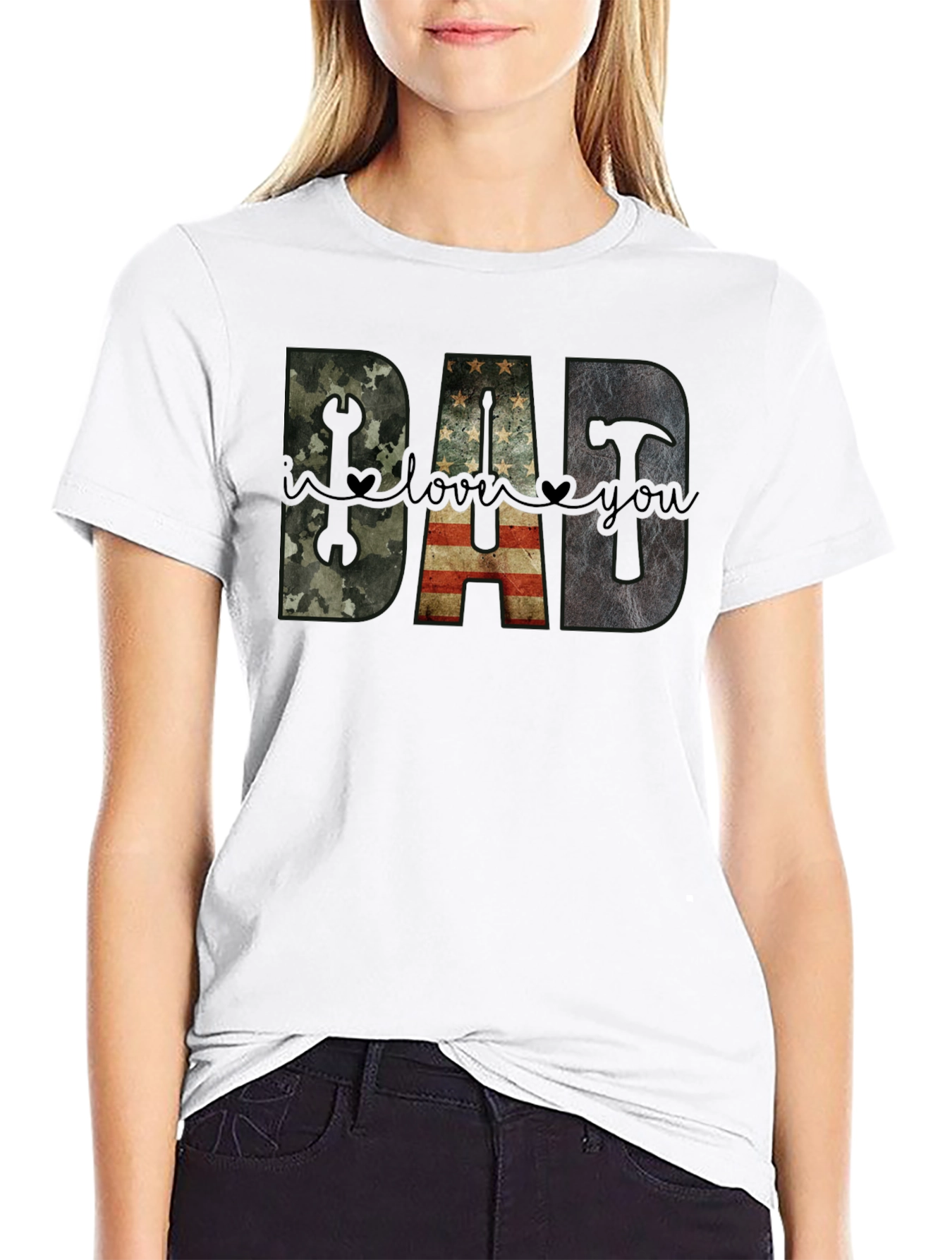 DAD I Love You T-Shirt Fathers Day Gift