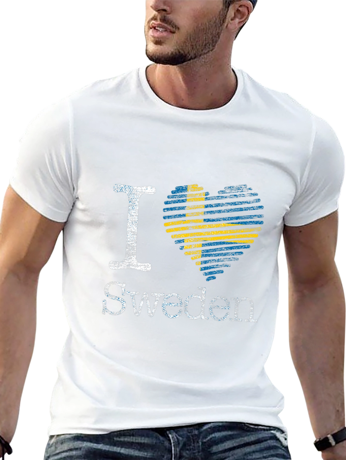 I Heart Sweden Tee - Flag Heart Design