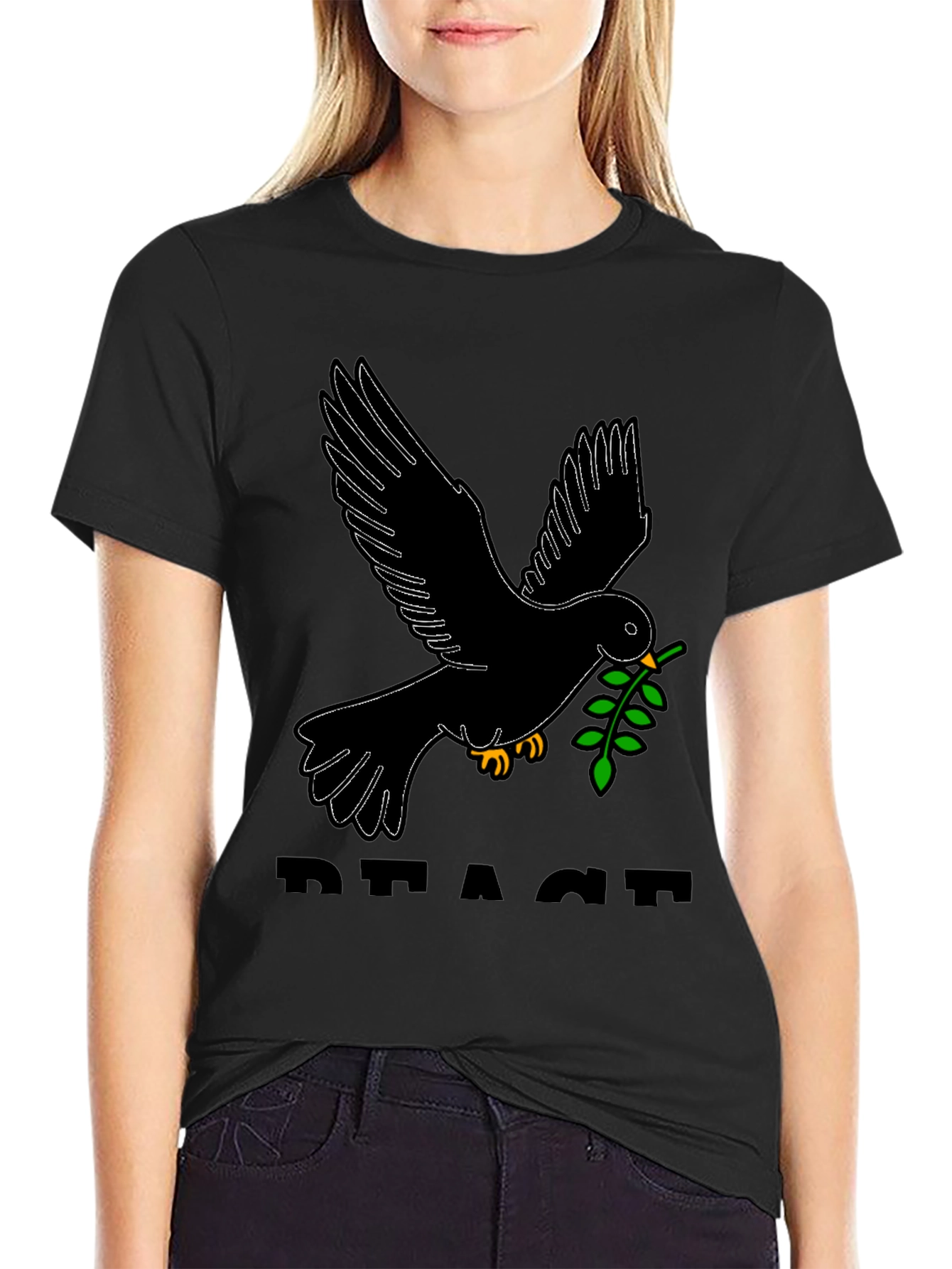 Peace Dove Graphic Tee - Black