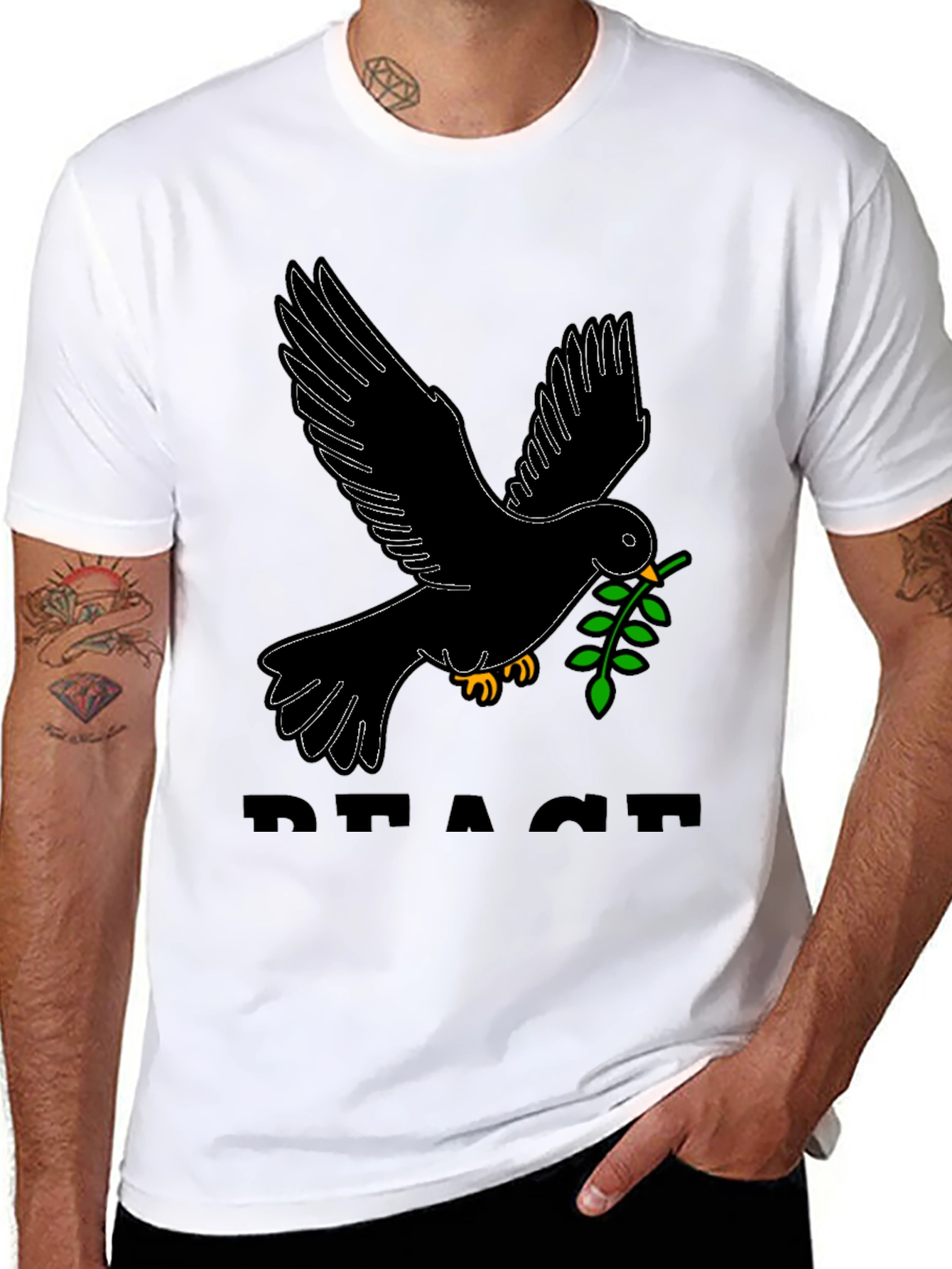 Peace Dove Graphic Tee - Black