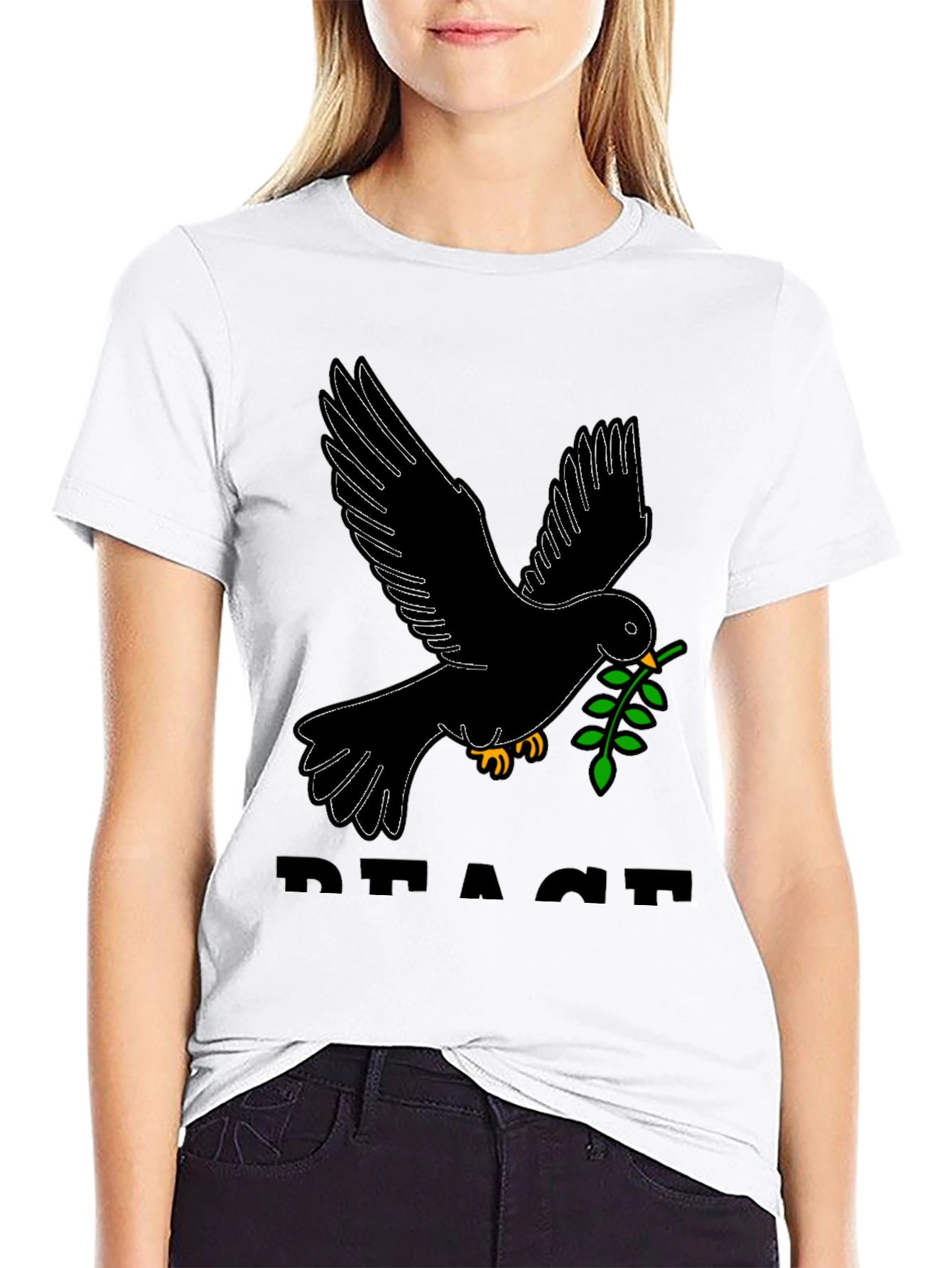 Peace Dove Graphic Tee - Black
