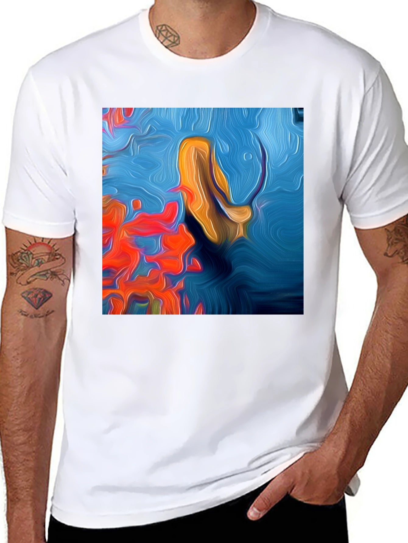 Abstract Ocean Art T-Shirt - Modern Graphic Tee