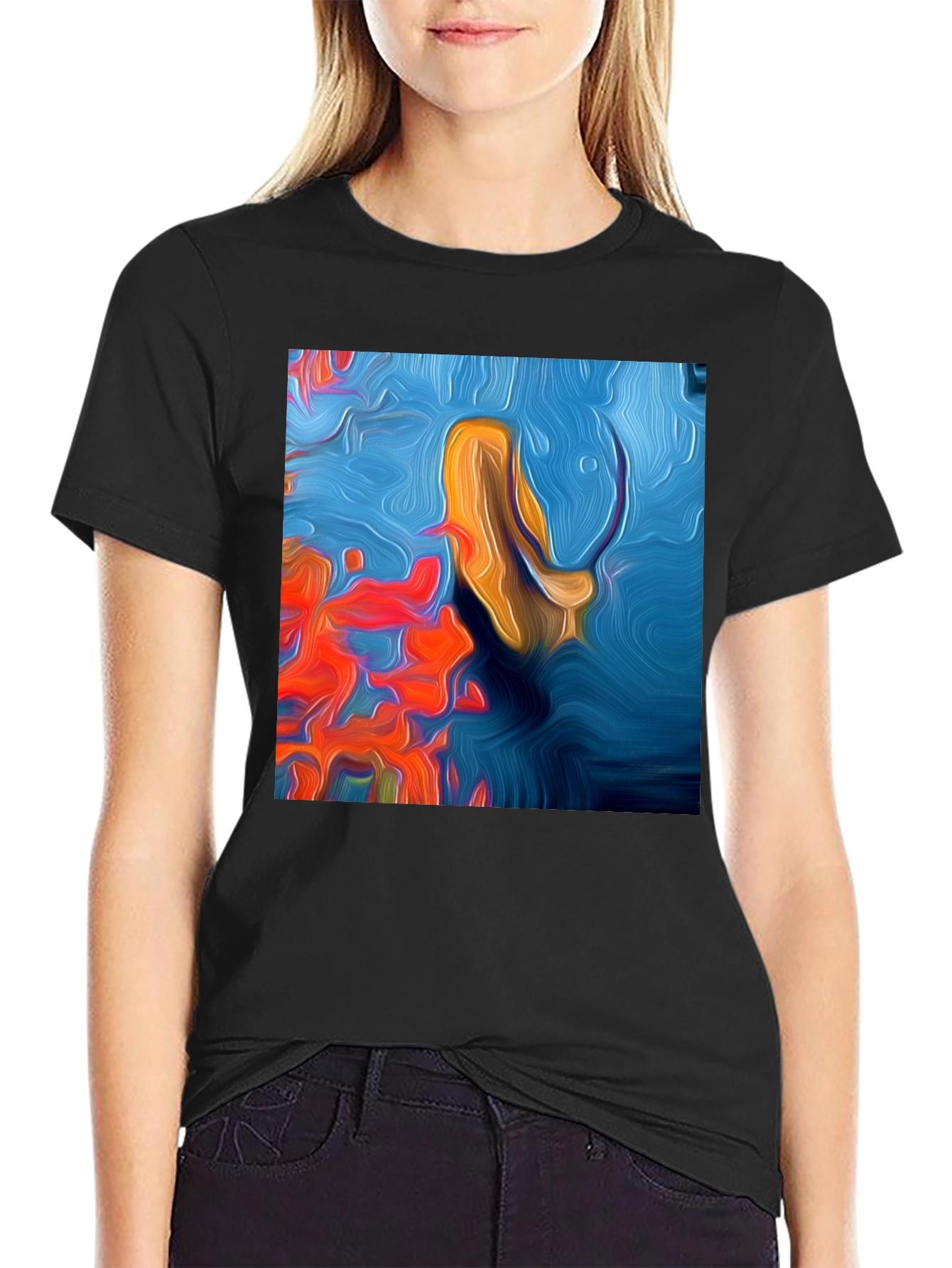 Abstract Ocean Art T-Shirt - Modern Graphic Tee