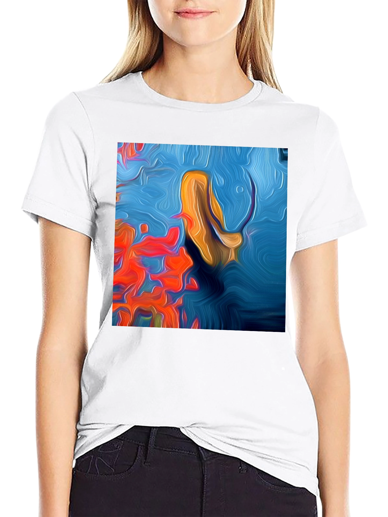 Abstract Ocean Art T-Shirt - Modern Graphic Tee